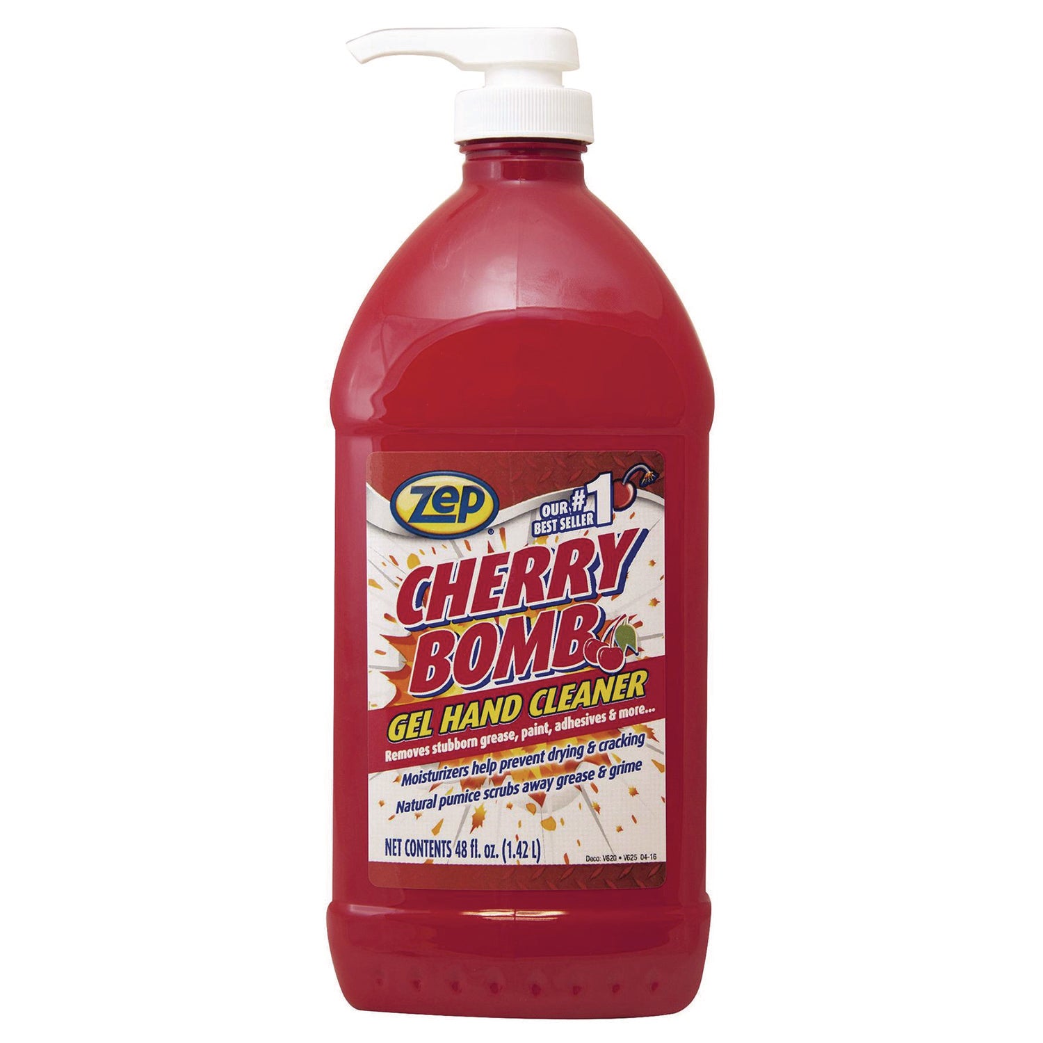 Cherry Bomb Gel Hand Cleaner, Cherry Scent, 48 oz