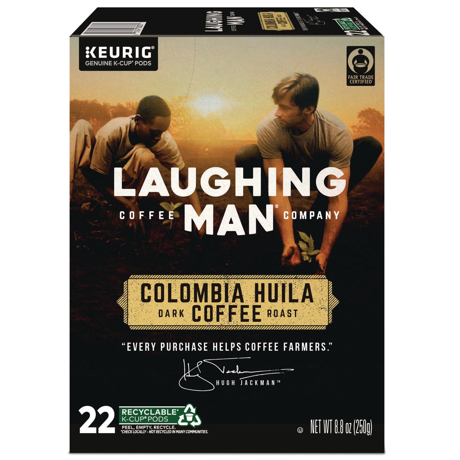 Laughing Man® Coffee Company Colombia Huila K-Cup Pods, 22/Box