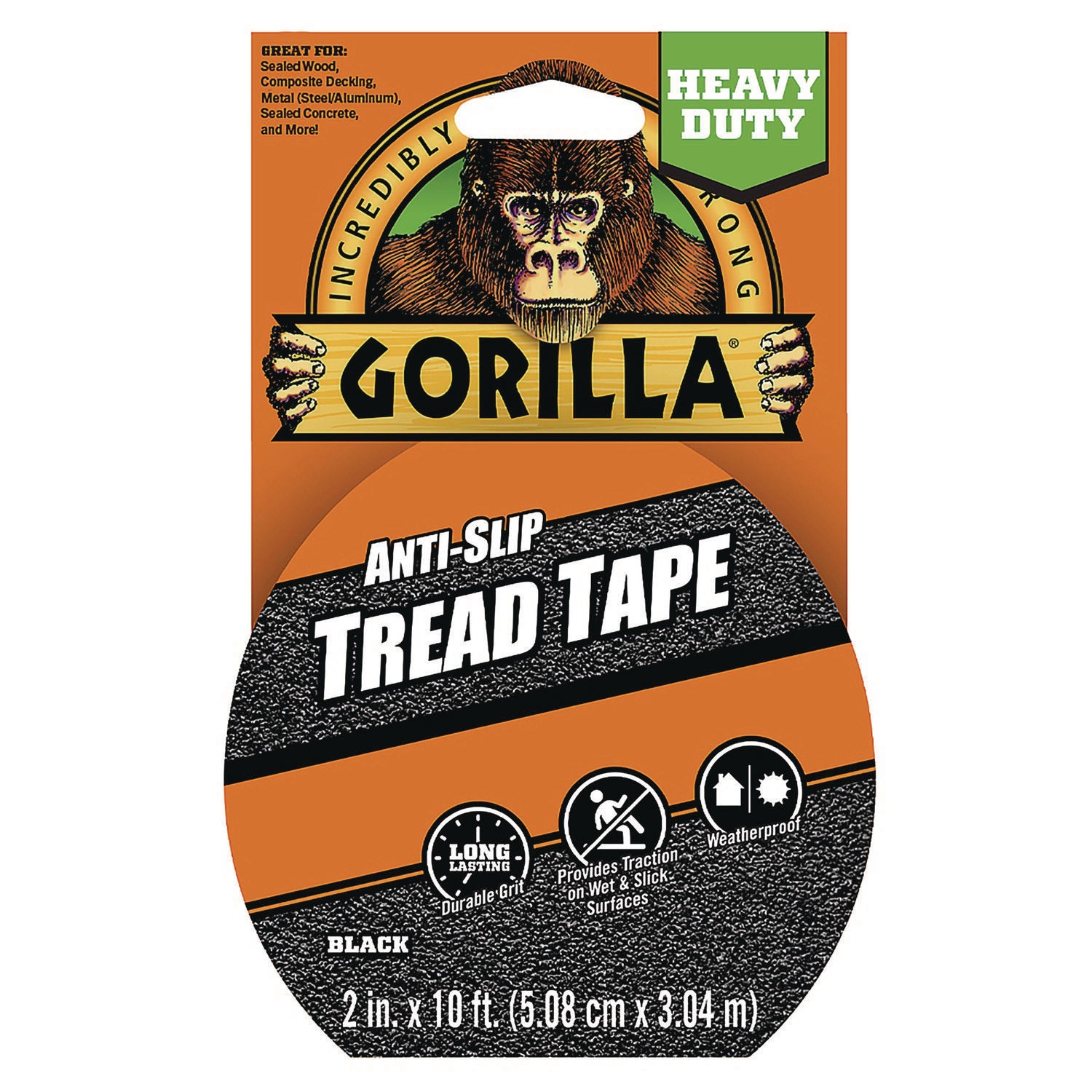 Tread Tape, 3" Core, 2" x 10 ft, Black