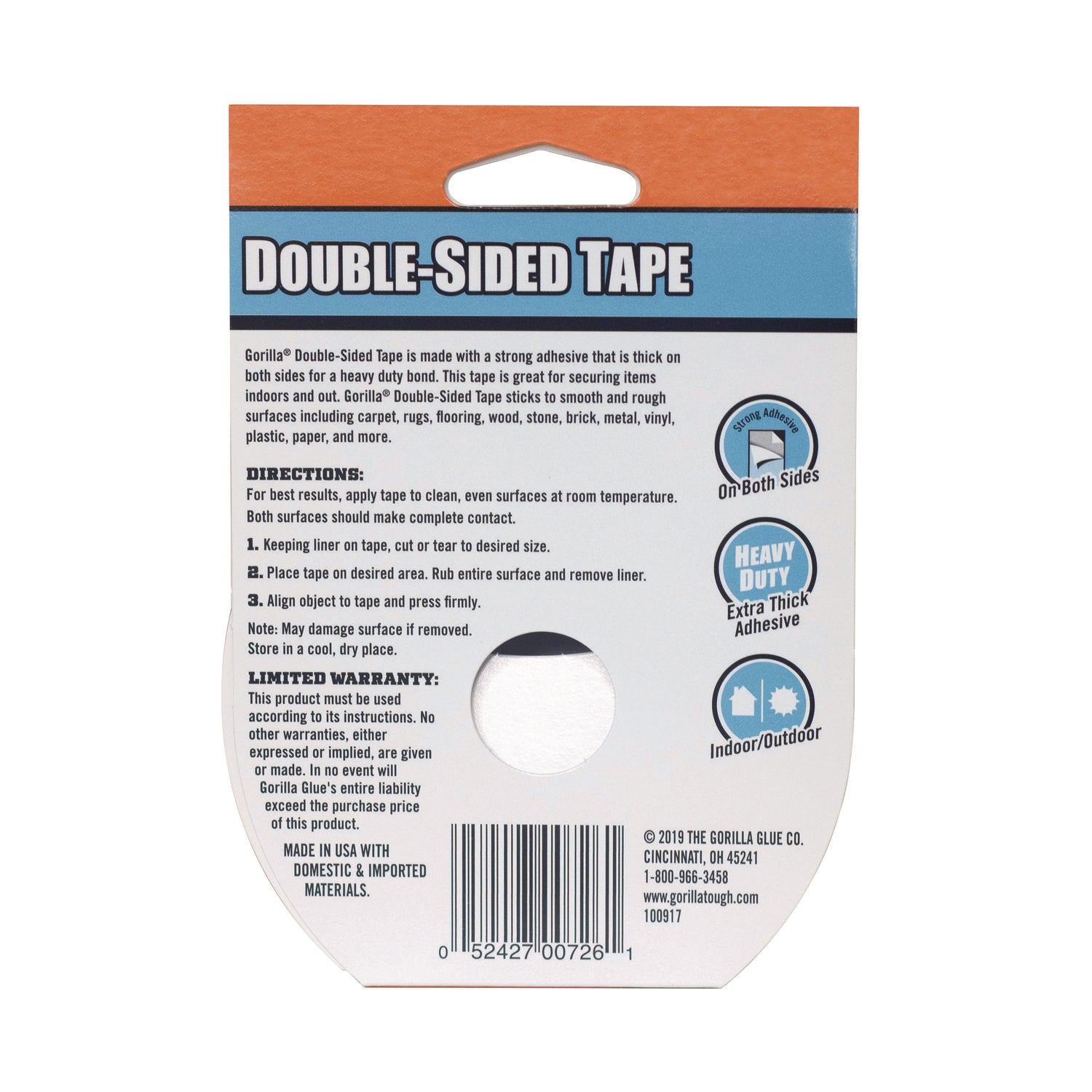 Double-Sided Tape, 3" Core, 1.4" x 8 yds, Gray Gorilla® Flipcost