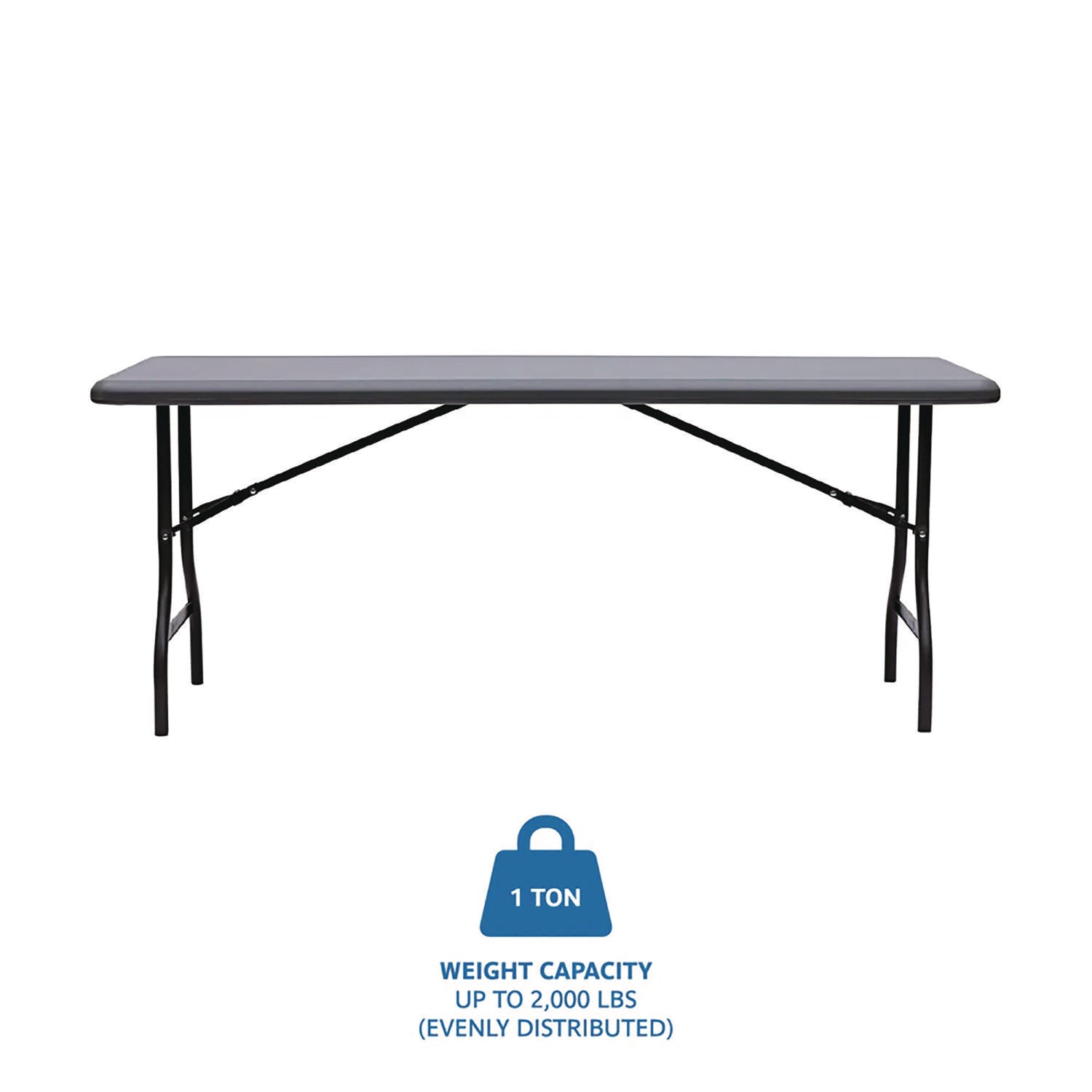 Iceberg IndestrucTable Industrial Folding Table, Rectangular, 72" x 30" x 29", Charcoal