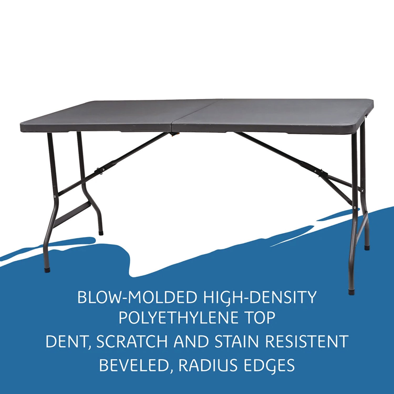 Iceberg IndestrucTable Classic Bi-Folding Table, Rectangular, 60" x 30" x 29", Charcoal