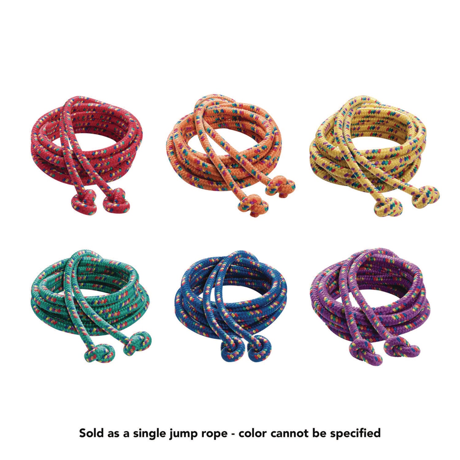 Champion Sports Braided Nylon Jump Ropes, 8 ft, Assorted, 6/Pack