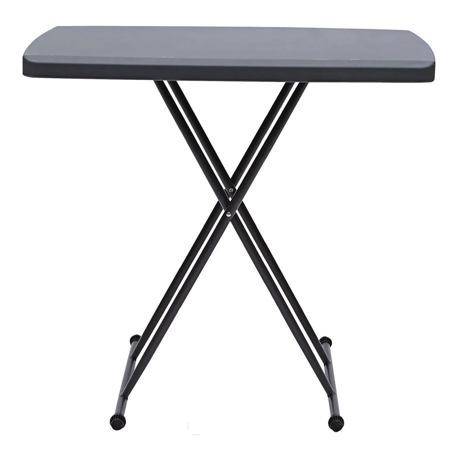 Iceberg IndestrucTable Classic Personal Folding Table, 30" x 20" x 25" to 28", Charcoal