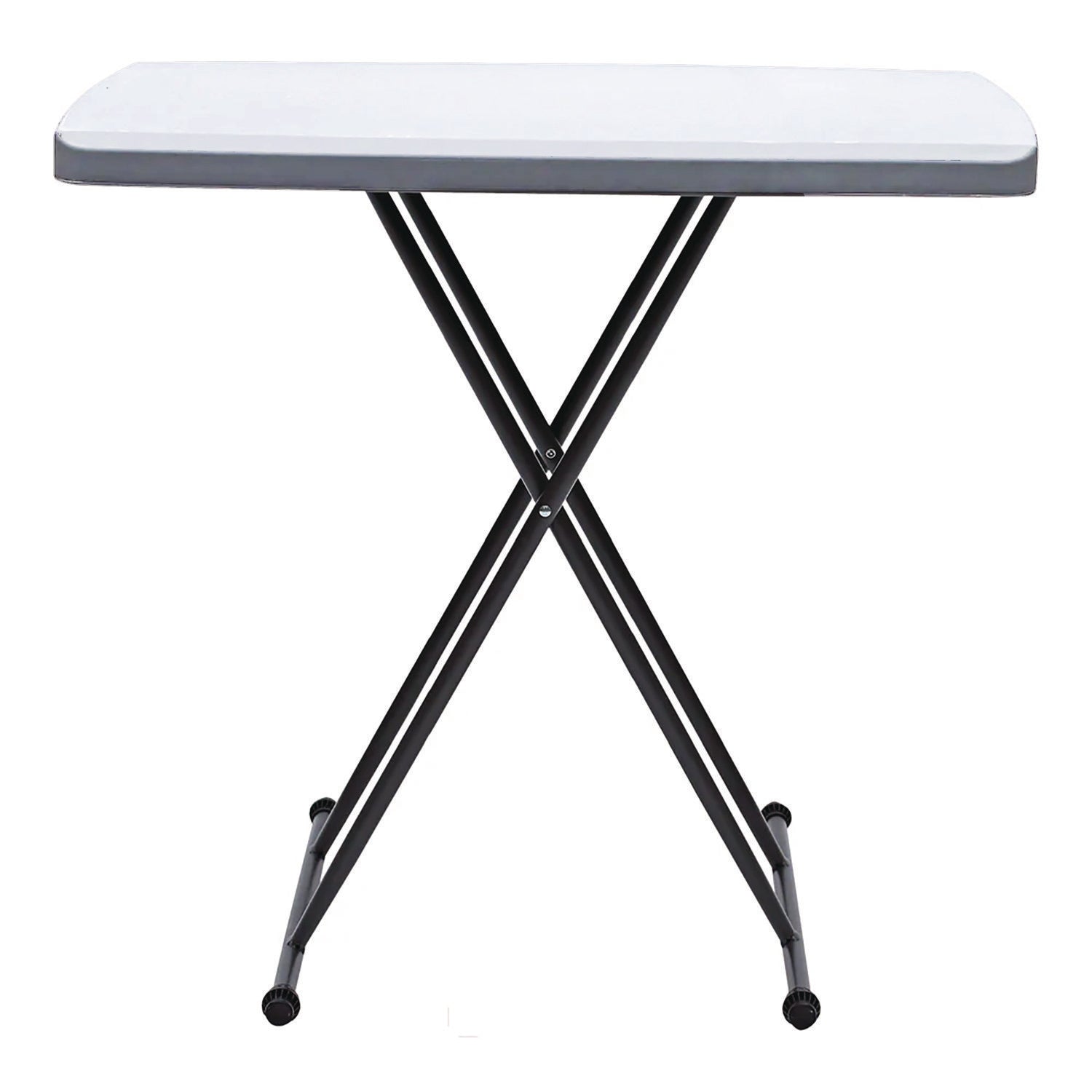 Iceberg IndestrucTable Classic Personal Folding Table, 30" x 20" x 25" to 28", Platinum/Gray