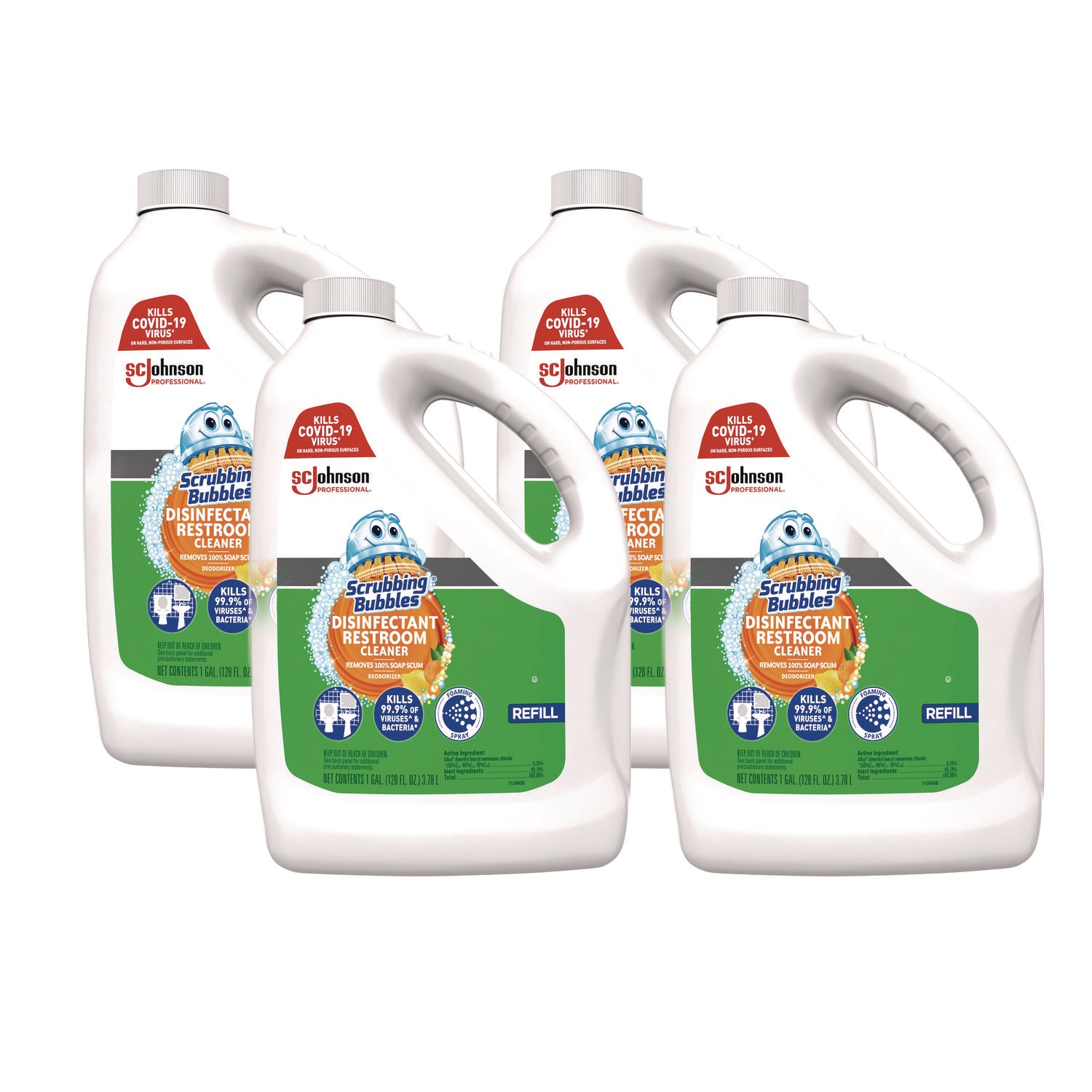 Disinfectant Restroom Cleaner, Citrus Scent, 1 gal Bottle, 4/Carton