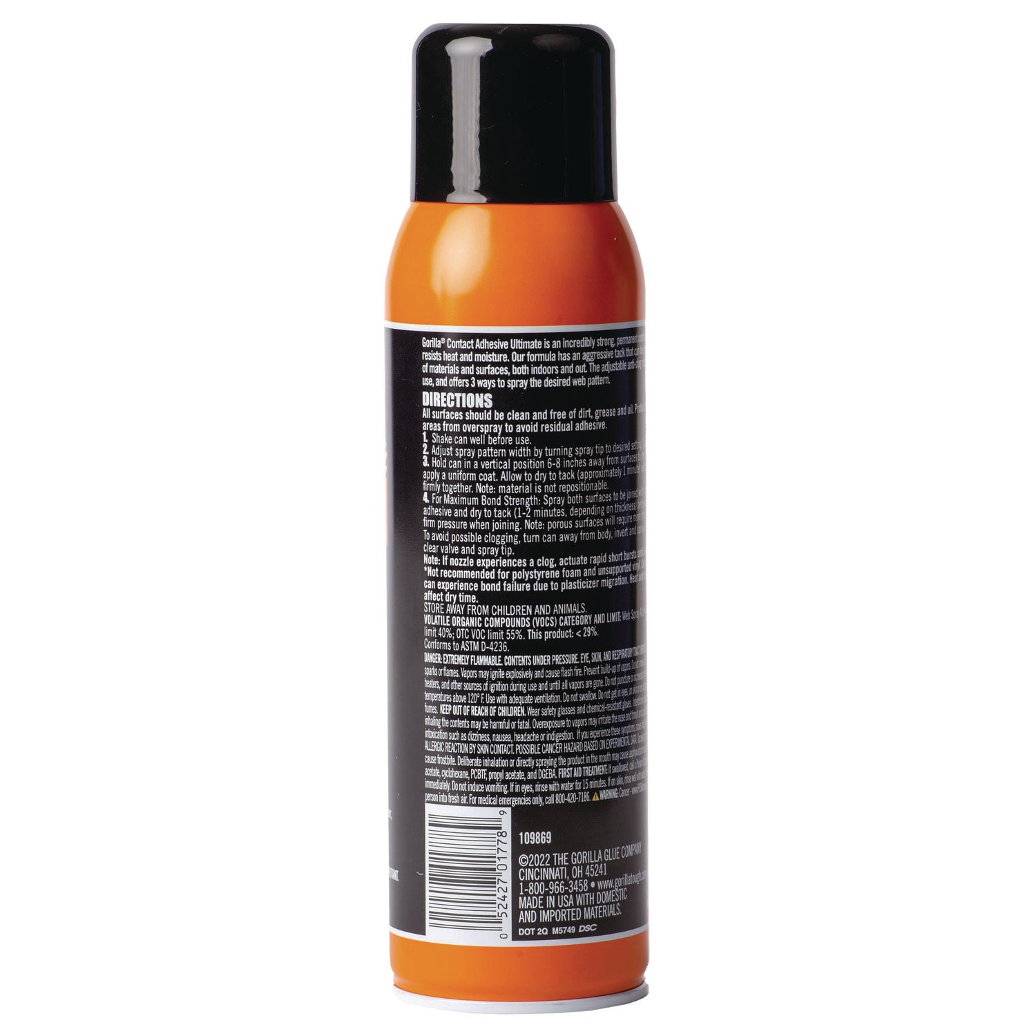 Contact Adhesive Ultimate, 12.2 oz Aerosol Spray, Dries Light Yellow Gorilla® Flipcost