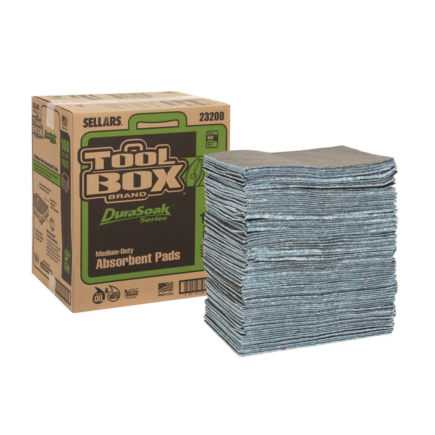 DuraSoak Universal Sorbents Medium Duty Pad, 0.26 gal, 15 x 19, 100/Carton TOOLBOX® Flipcost