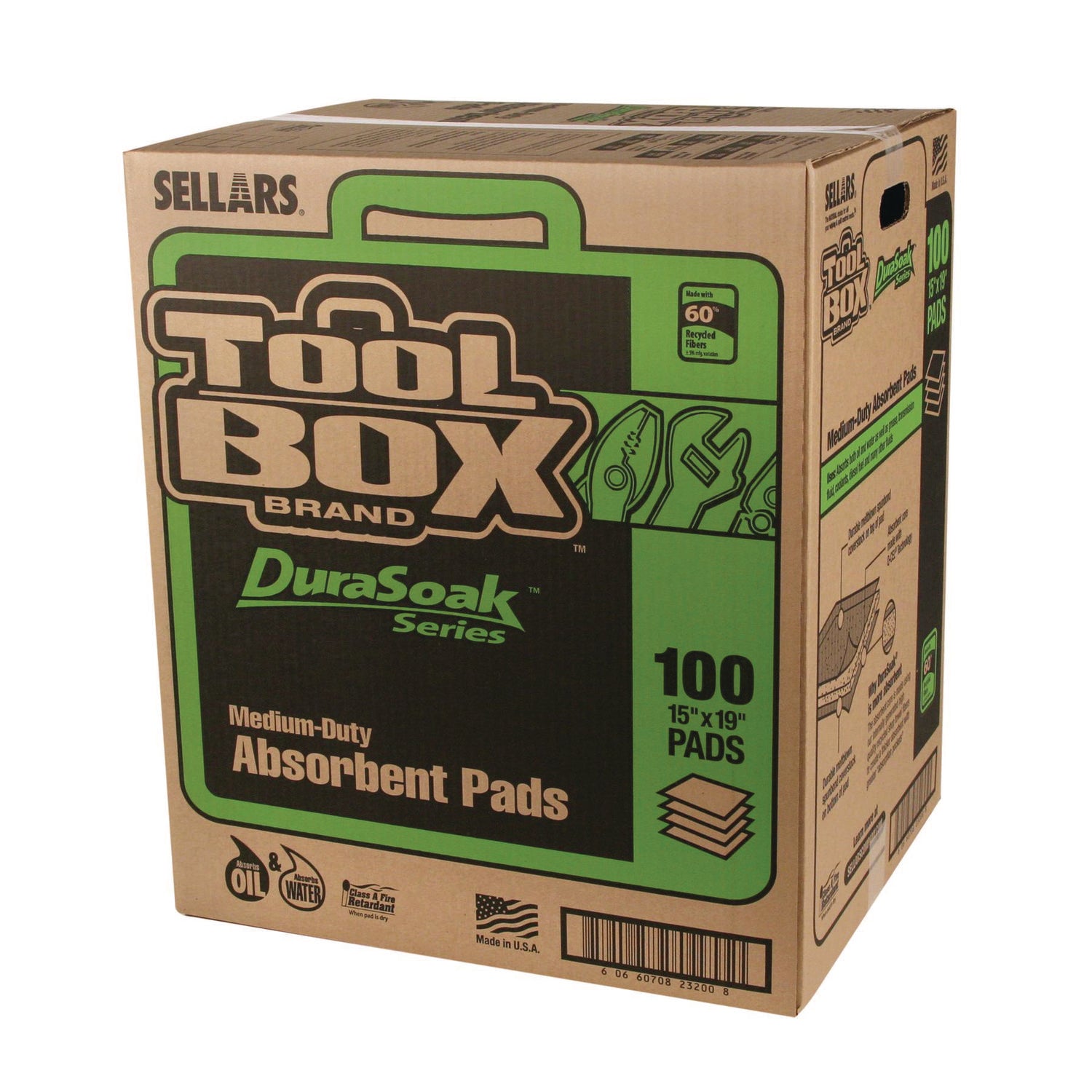 DuraSoak Universal Sorbents Medium Duty Pad, 0.26 gal, 15 x 19, 100/Carton TOOLBOX® Flipcost