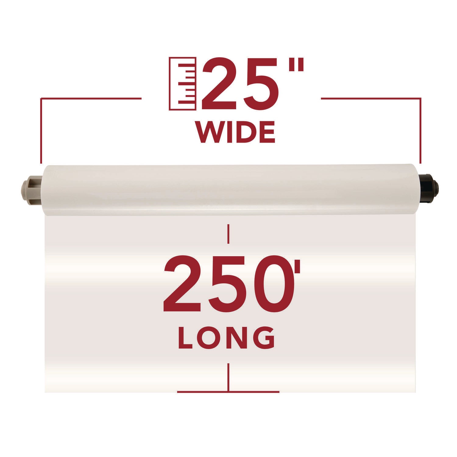 GBC® EZload Roll Film, Nap I, 3 mil, 25" x 250 ft, Gloss Clear, 2/Box