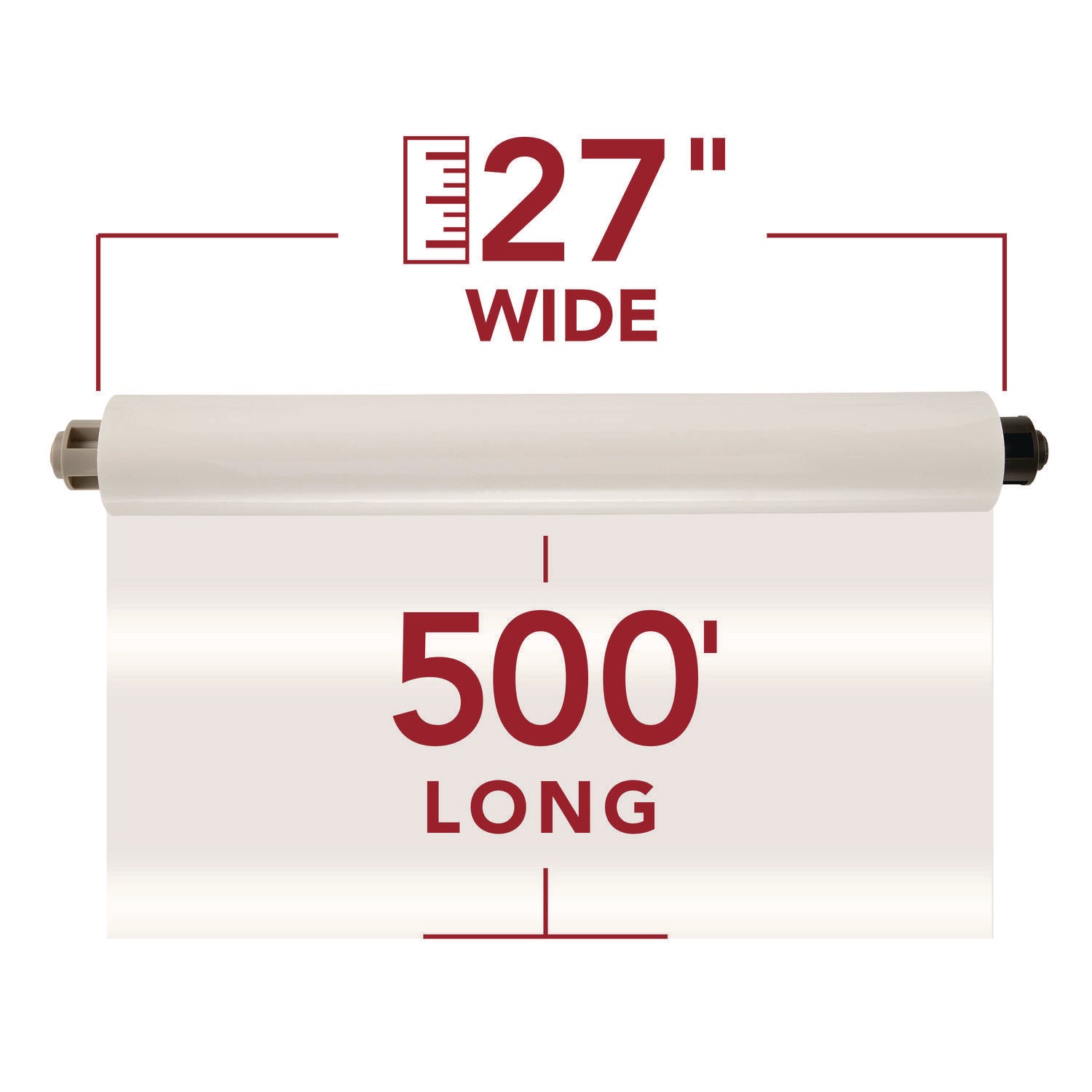 GBC® EZload Roll Film, Nap I, 1.5 mil, 27" x 500 ft, Gloss Clear, 2/Box