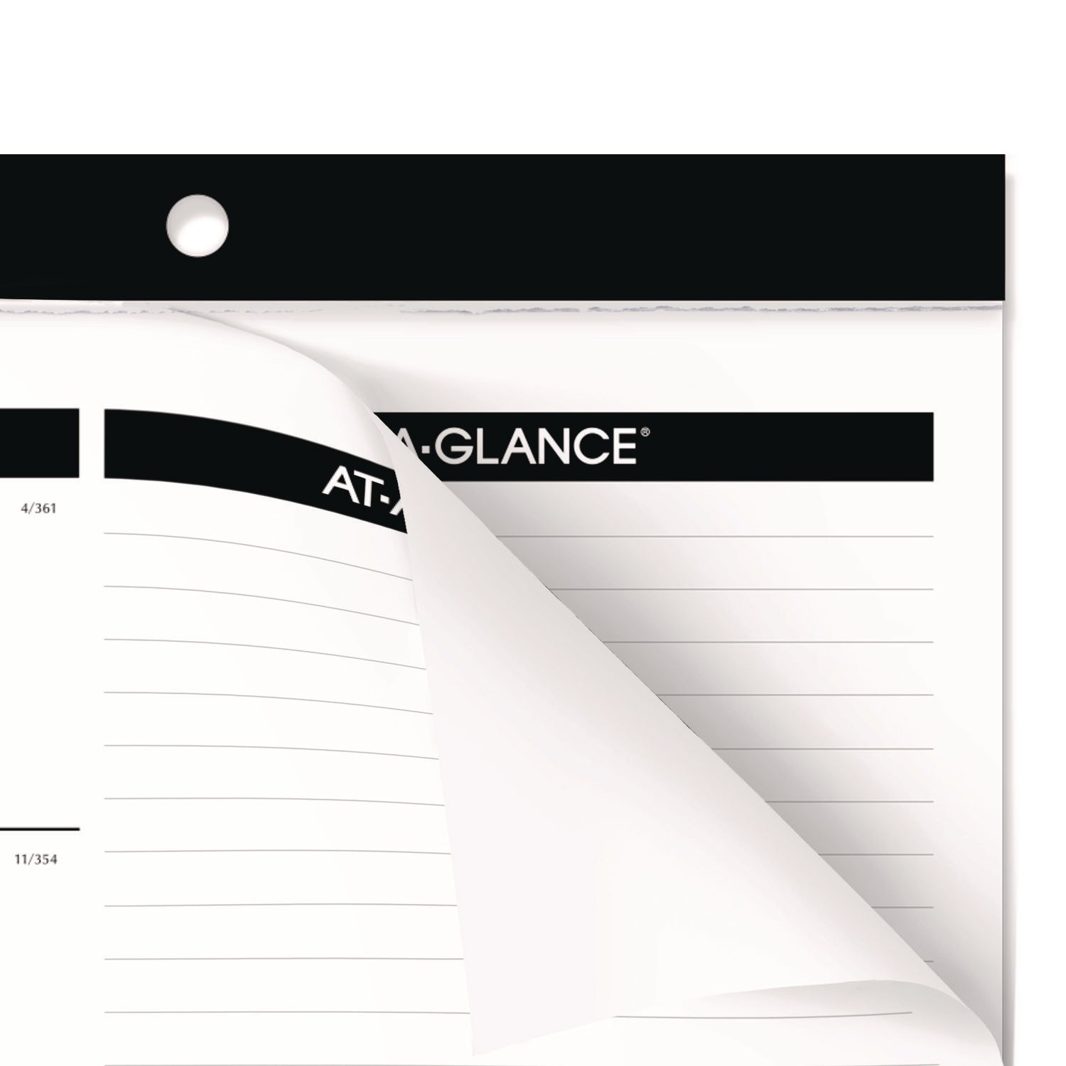 AT-A-GLANCE® Compact Desk Pad, 18 x 11, White Sheets, Black Binding, Clear Corners, 12-Month (Jan to Dec): 2025