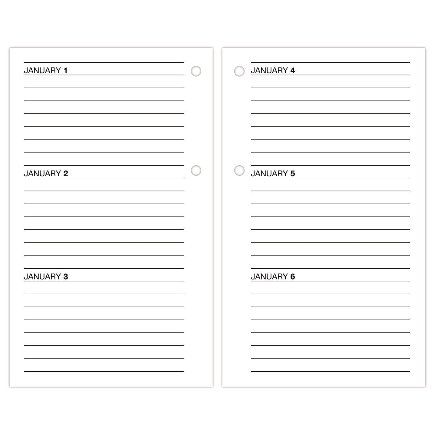 AT-A-GLANCE® Desk Calendar Refill, 3.5 x 6, White Sheets, 12-Month (Jan to Dec): 2025