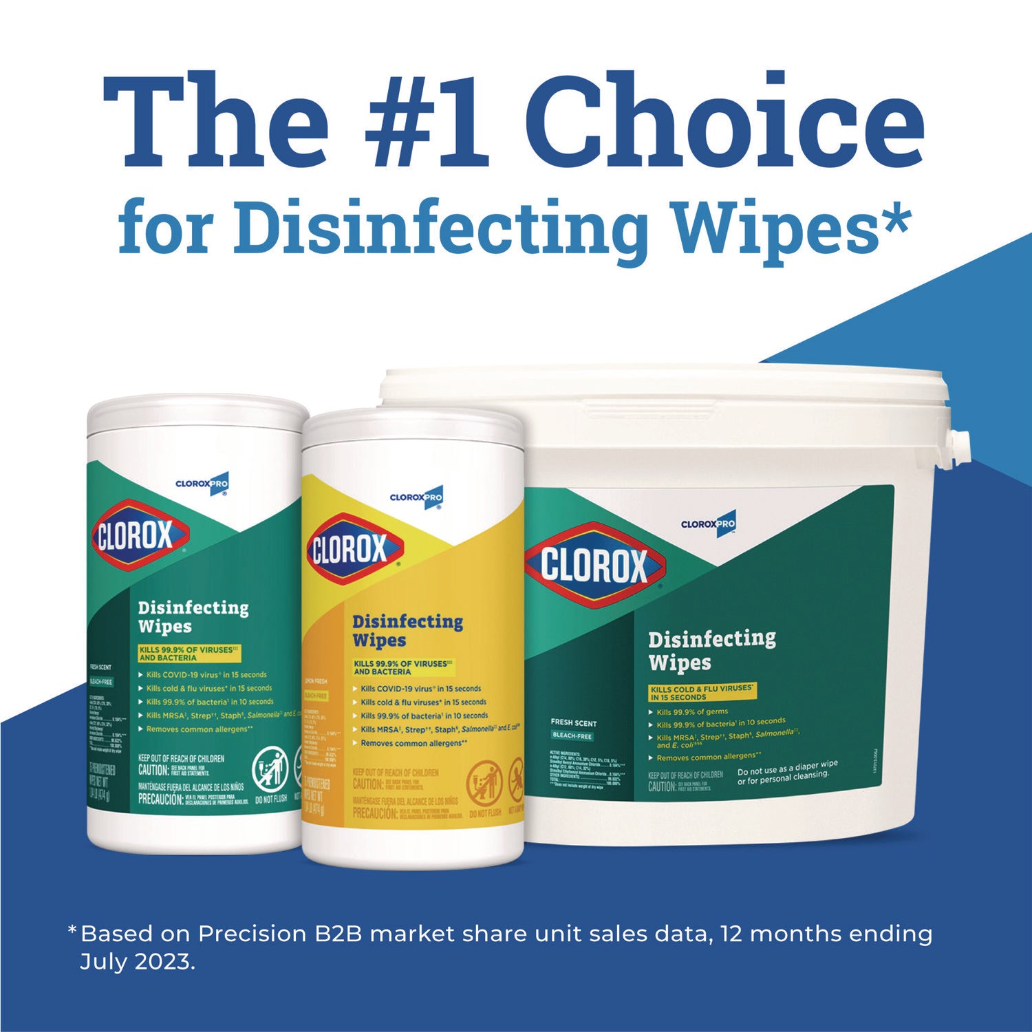 Clorox® Disinfecting Wipes, 1-Ply, 7 x 8, Fresh Scent, White, 700/Bag Refill, 2 Bags/Carton