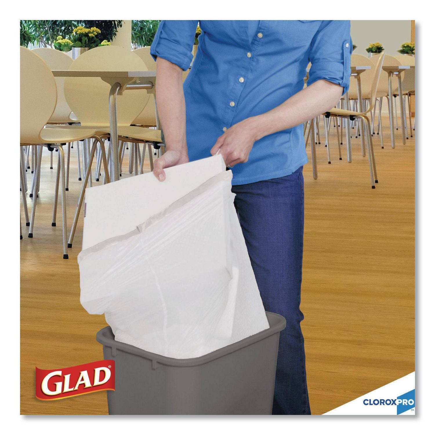 Glad® Tall Kitchen Drawstring Trash Bags, 13 gal, 24" x 27.38", Gray, 100 Bags/Box, 4 Boxes/Carton