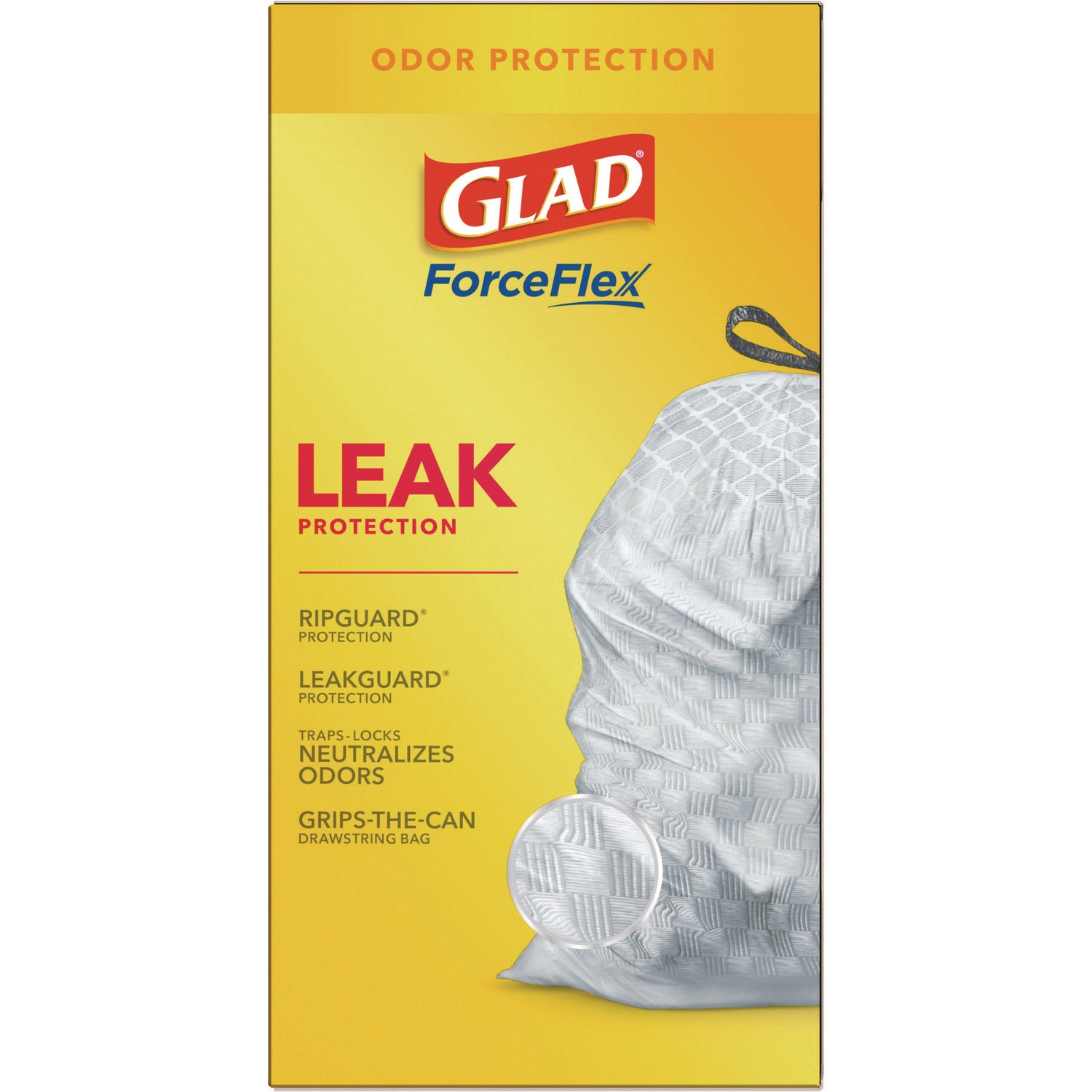 Glad® Tall Kitchen Drawstring Trash Bags, 13 gal, 23.75" x 24.88", White, 240/Carton