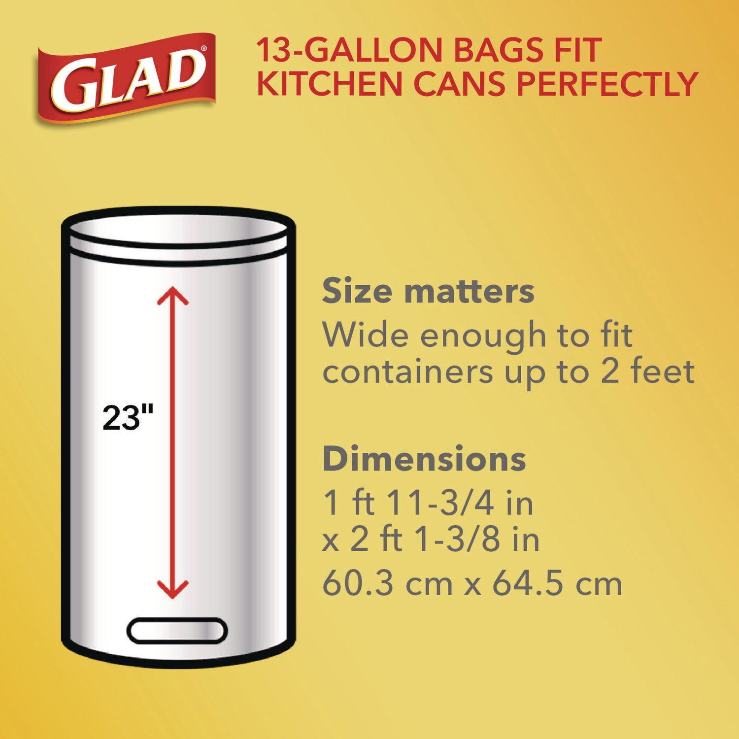 Glad® Tall Kitchen Drawstring Trash Bags, 13 gal, 23.75" x 24.88", White, 240/Carton