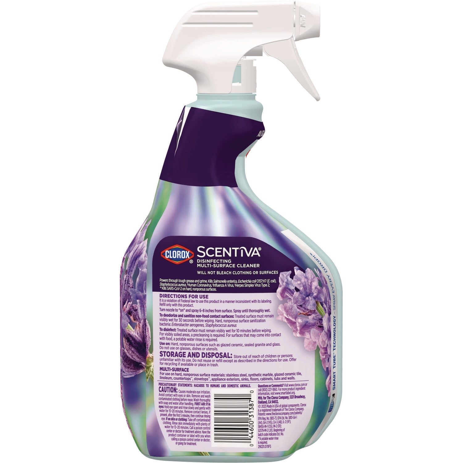 Clorox® Scentiva Multi Surface Cleaner, Tuscan Lavender and Jasmine, 32 oz, 9/Carton