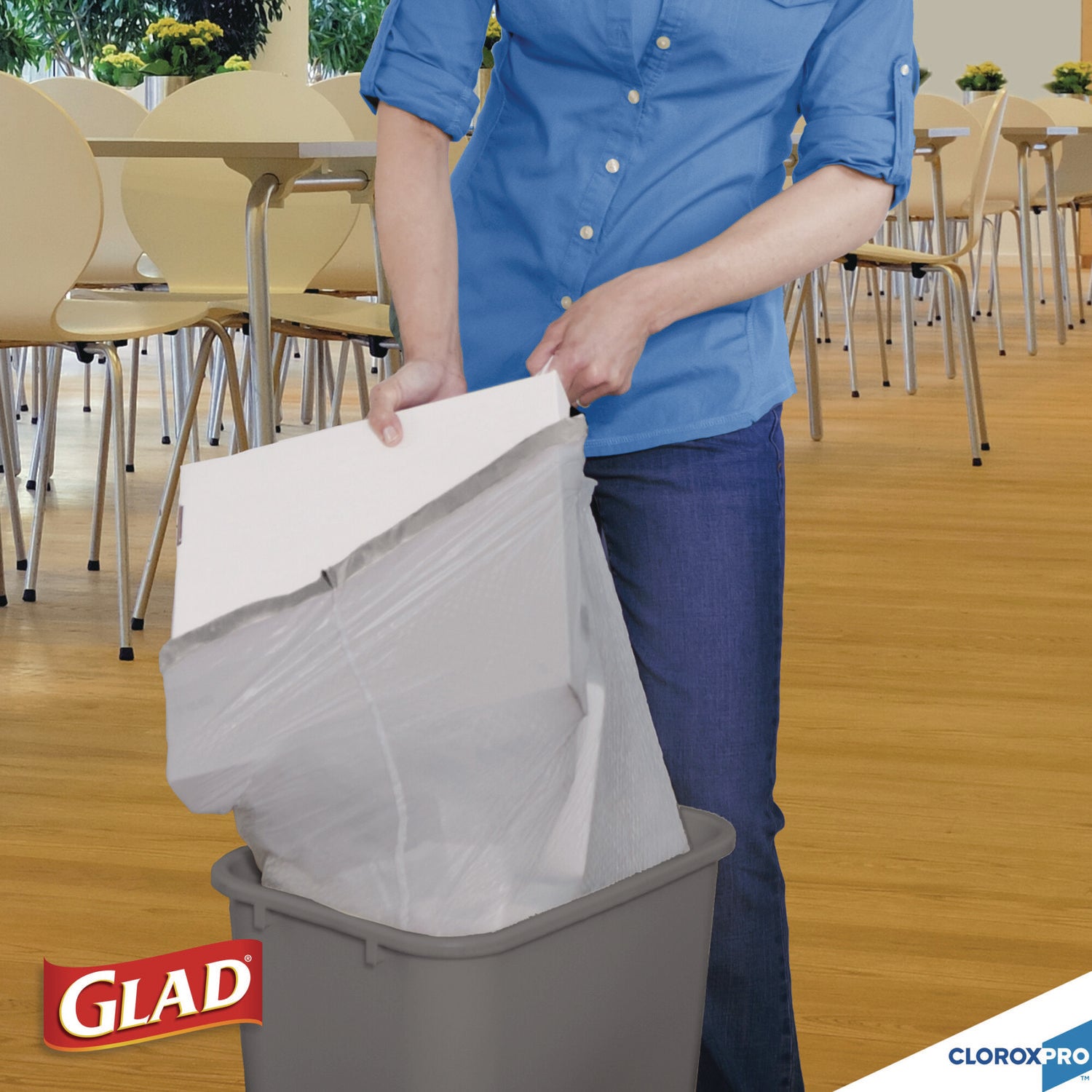 Glad® ForceFlexPlus Tall Kitchen Drawstring Trash Bags, 13 gal, 23.75" x 24.88", Gray, 100/Box