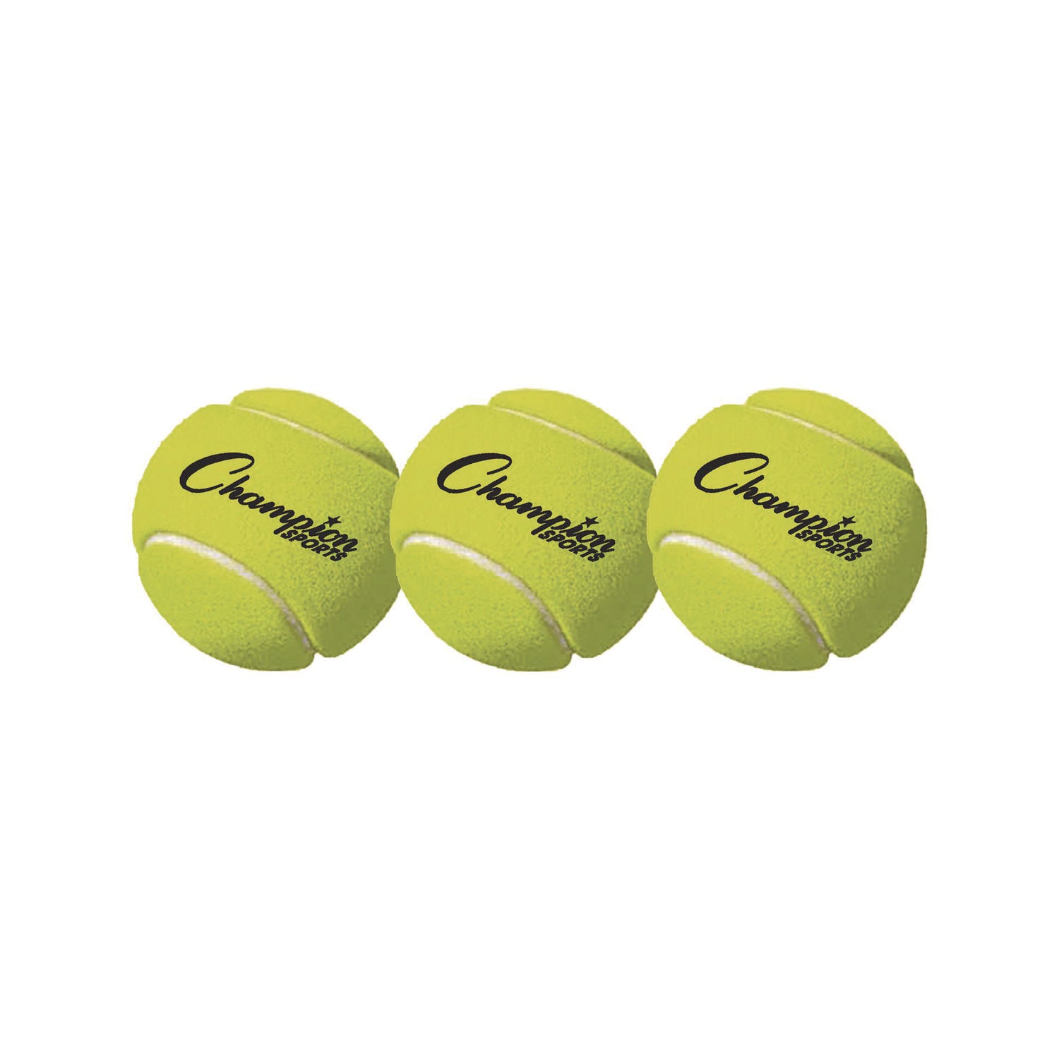 Tennis Balls, 2.5" Diameter, Yellow, 3/Pack