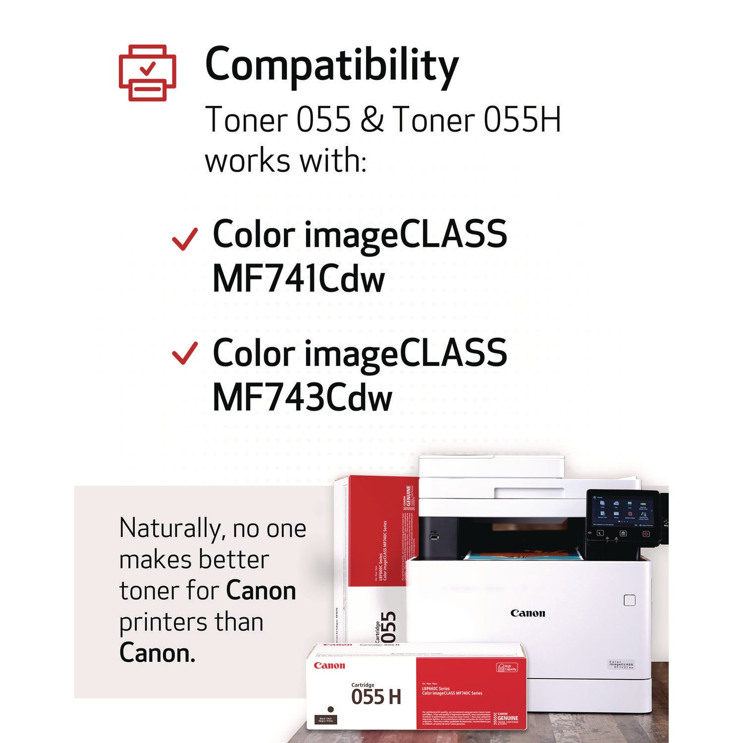 Canon® 3016C001 (055) Toner, 2,300 Page-Yield, Black