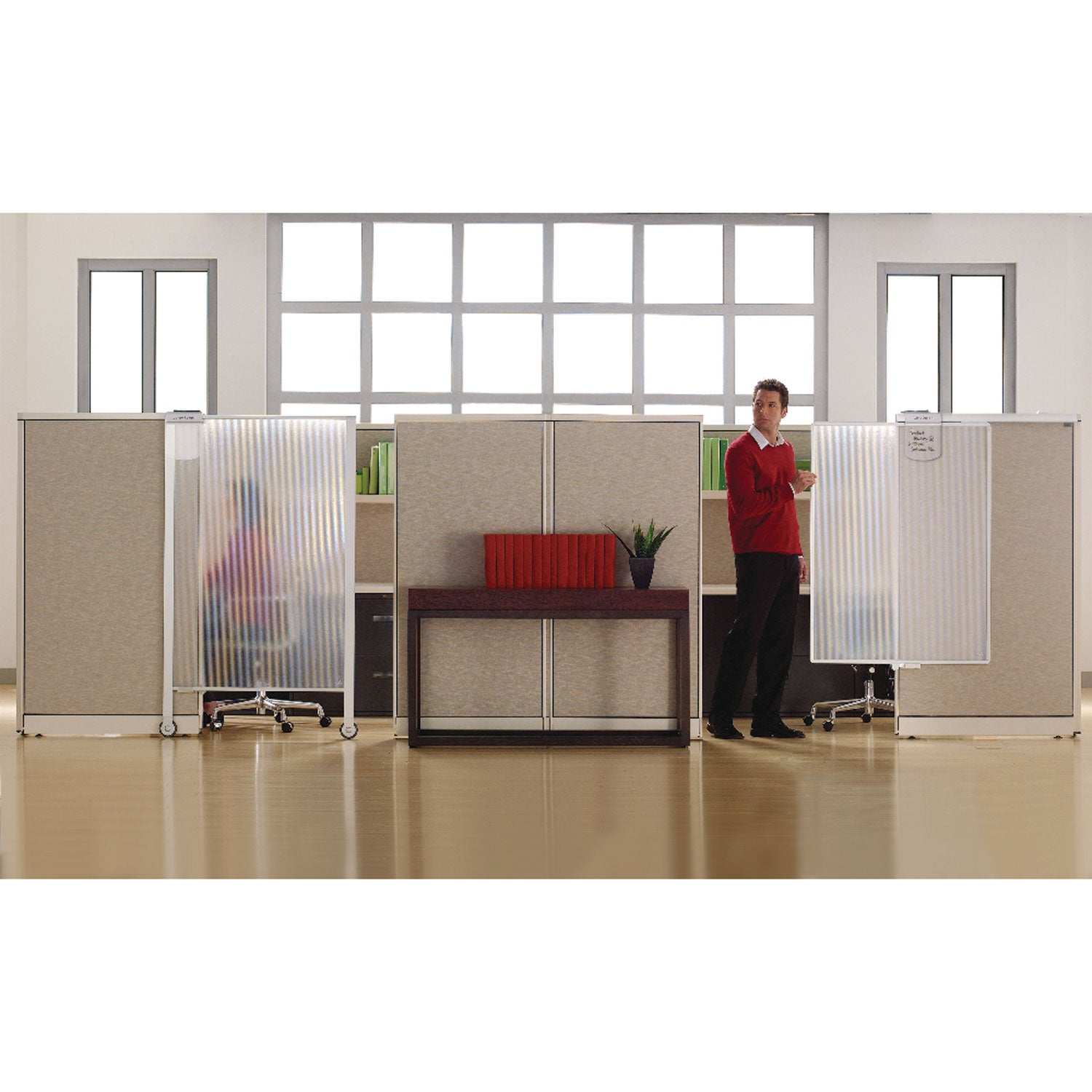 Quartet® Workstation Privacy Screen, 36w x 48d, Translucent Clear/Silver