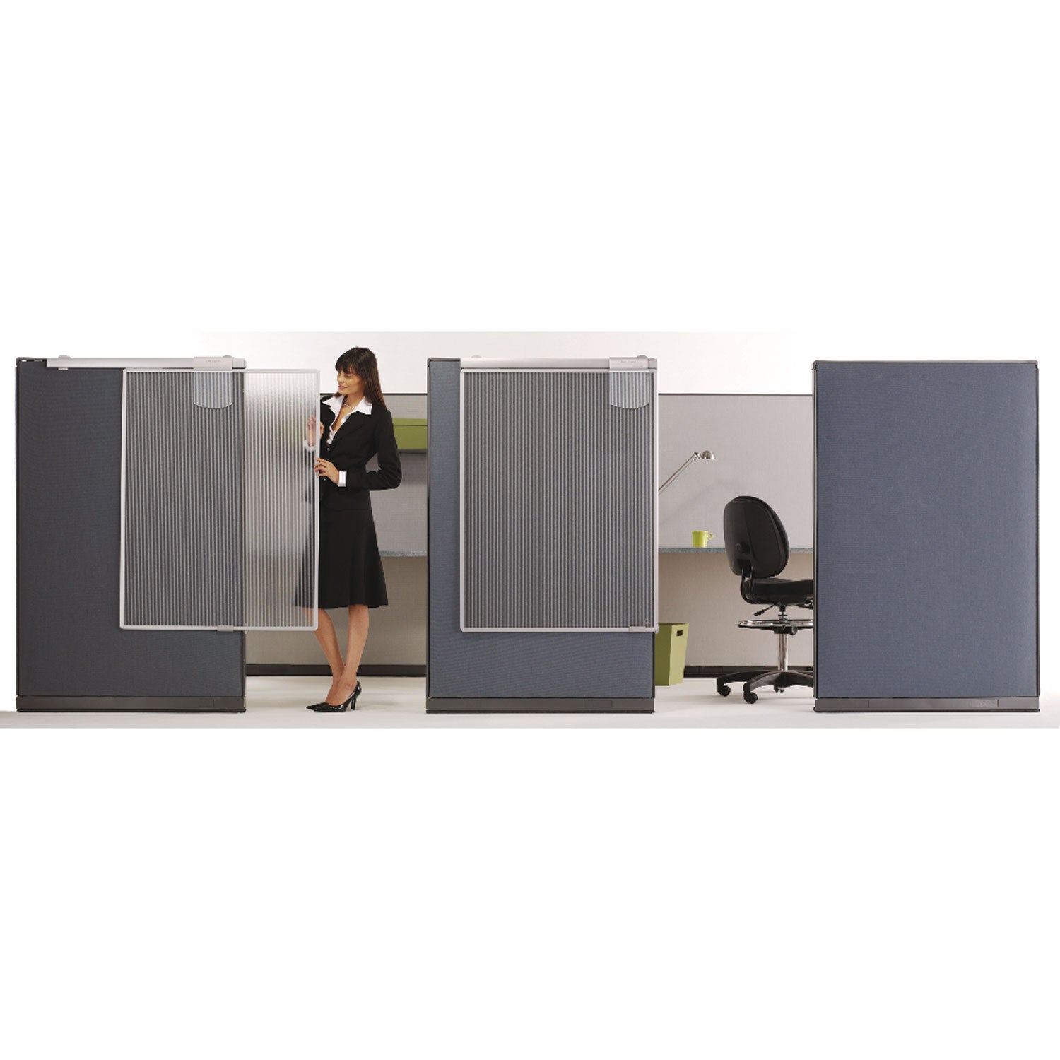 Quartet® Workstation Privacy Screen, 36w x 48d, Translucent Clear/Silver