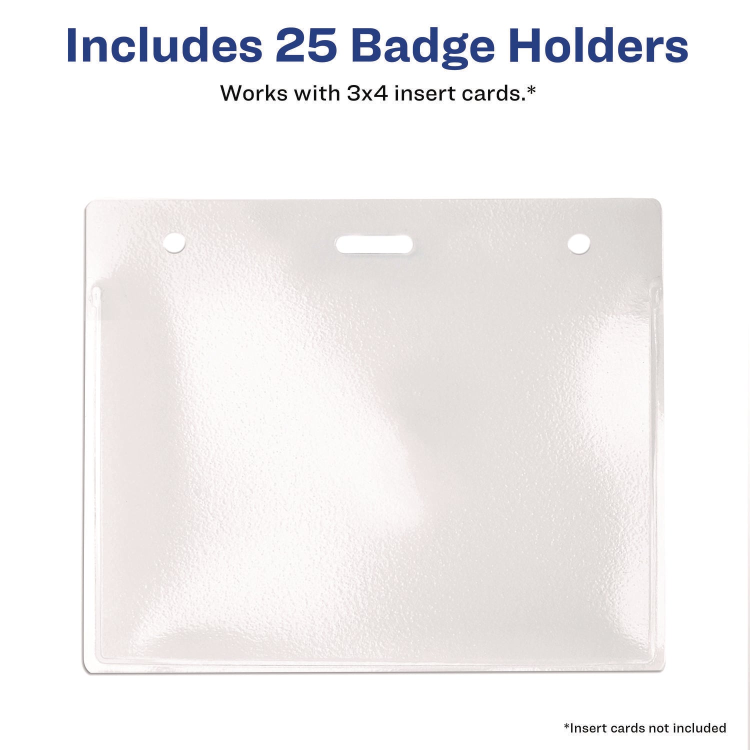 Avery® Secure Top Heavy-Duty Badge Holders, Horizontal, 4w x 3h, Clear, 25/Pack