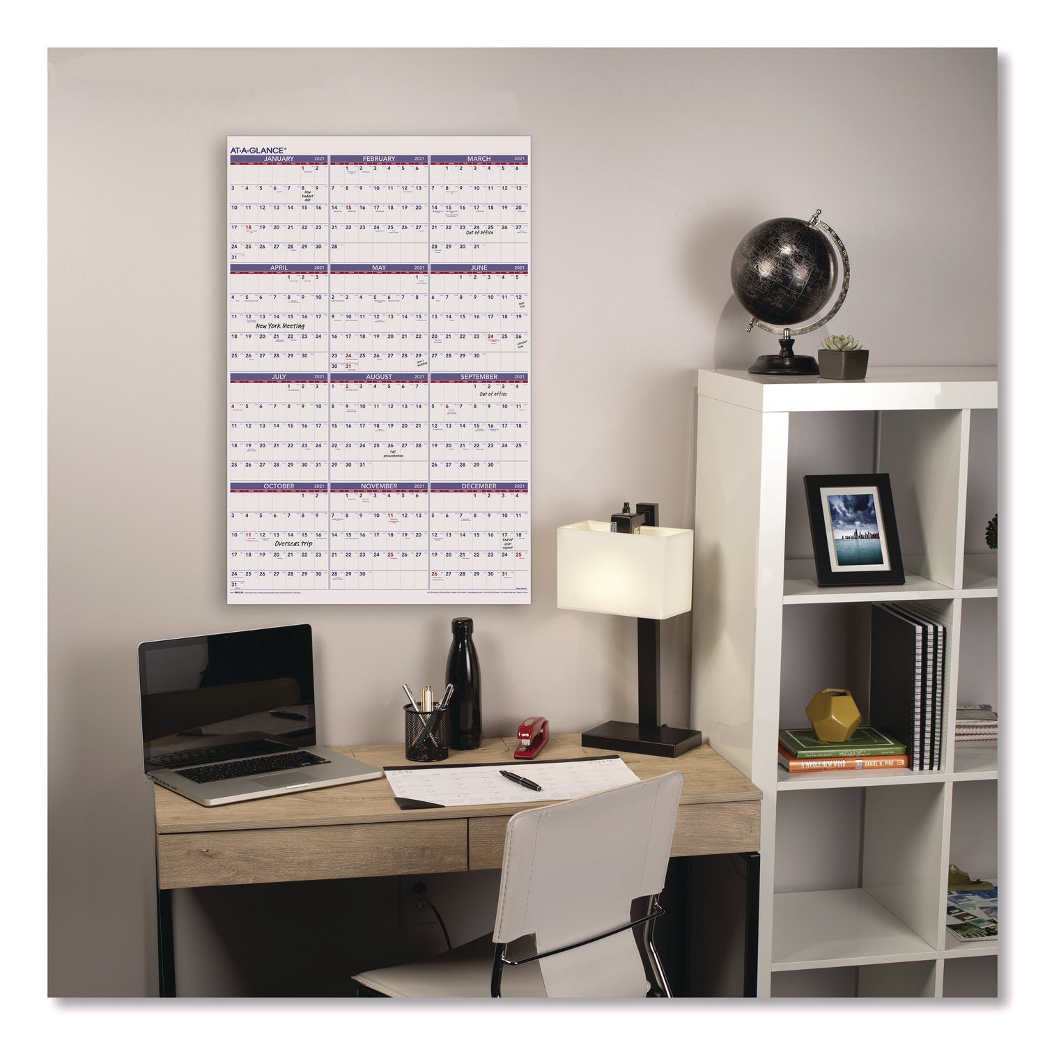 AT-A-GLANCE® Yearly Wall Calendar, 24 x 36, White Sheets, 12-Month (Jan to Dec): 2025