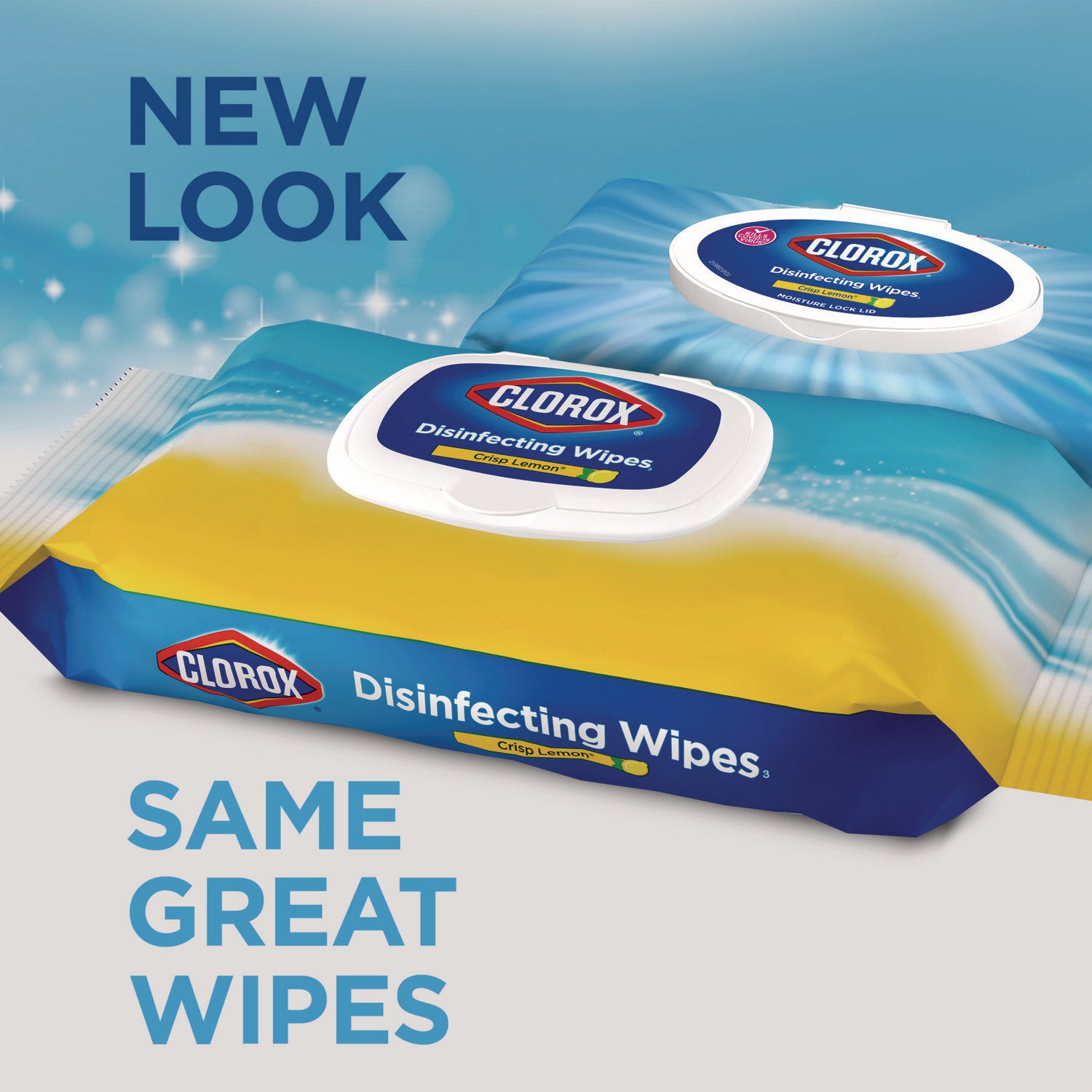 Clorox® Disinfecting Wipes, Easy Pull Pack, 1-Ply, 8 x 7, Lemon Scent, White, 75 Towels/Box