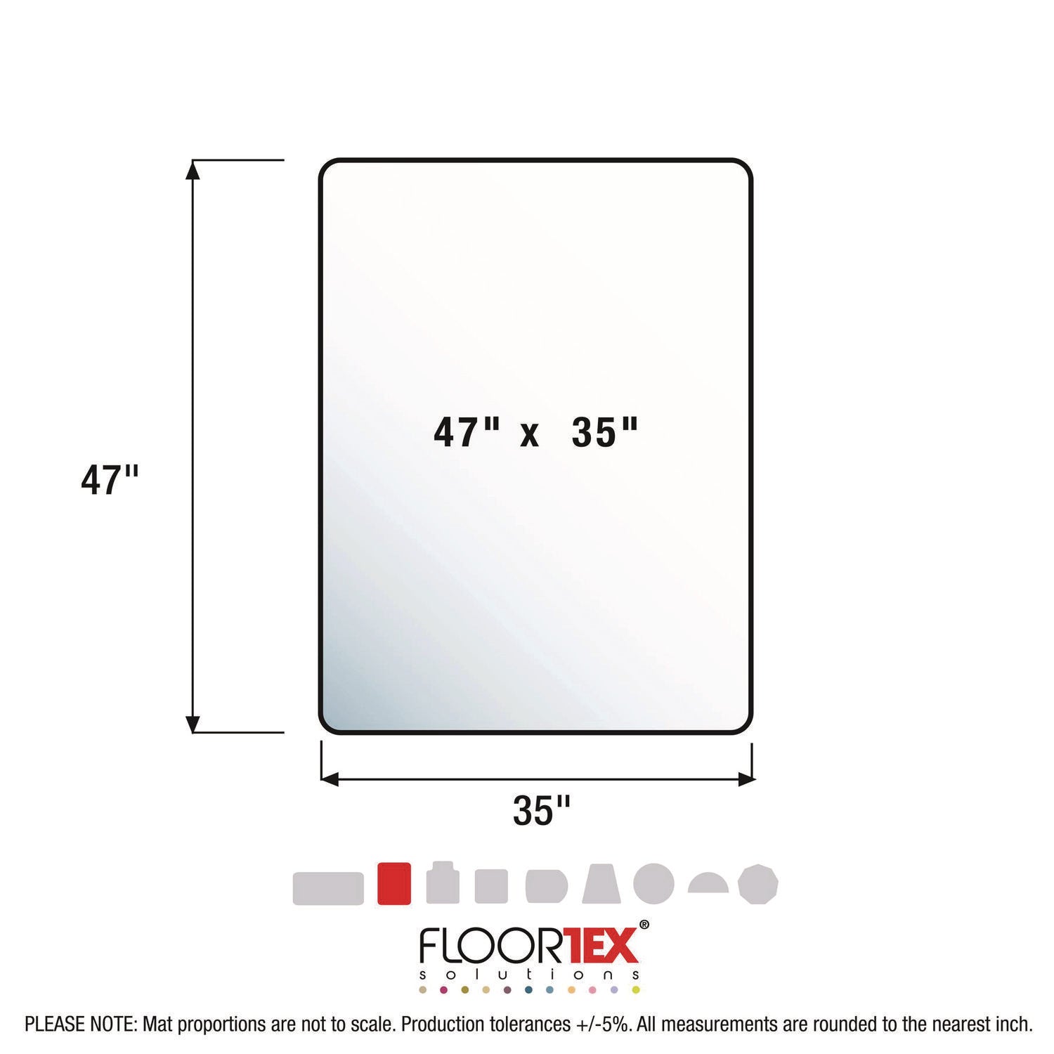 Floortex® Cleartex Ultimat Polycarbonate Chair Mat for Low/Medium Pile Carpet, 35" w x 47" l, Clear