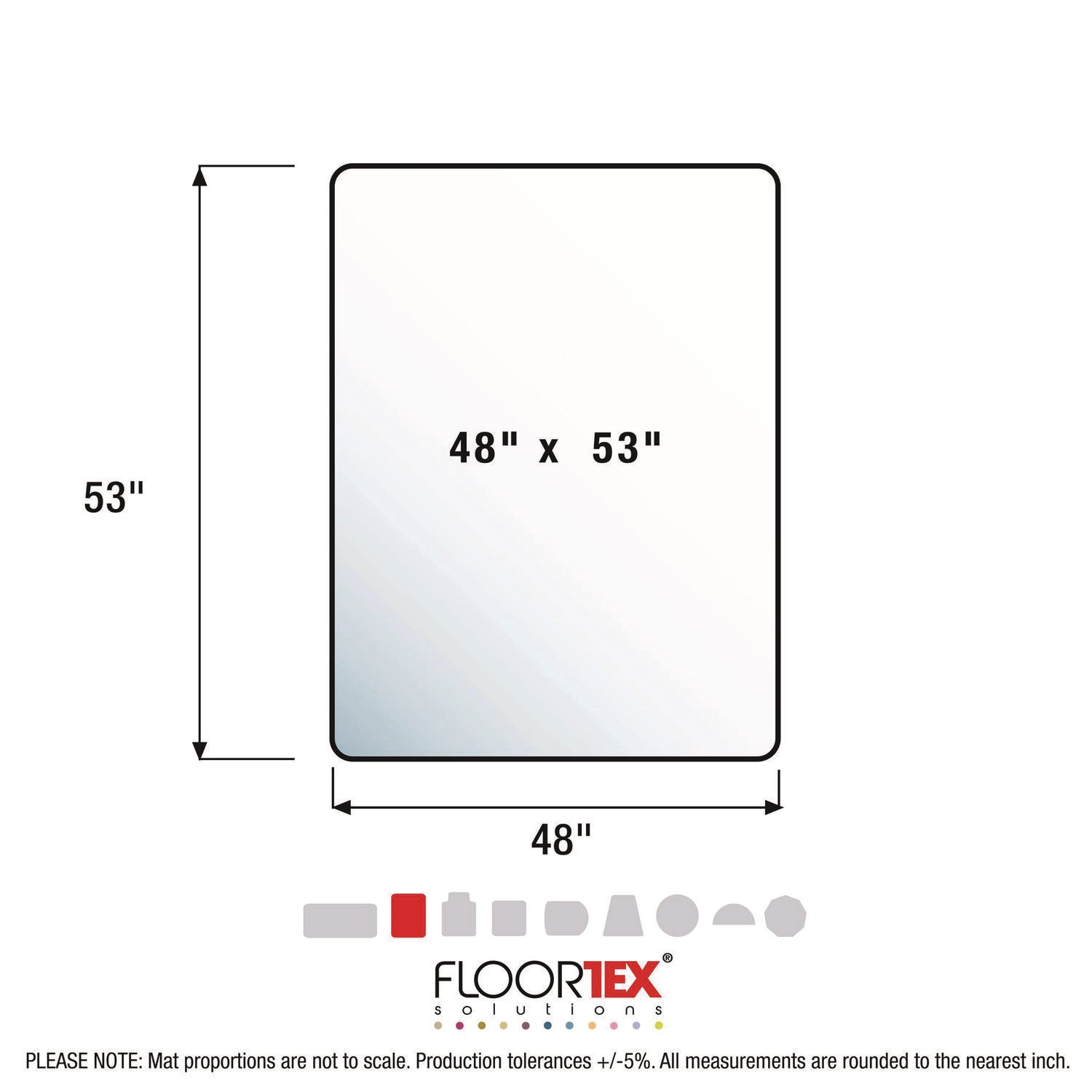 Floortex® Cleartex Ultimat Polycarbonate Chair Mat for Low/Medium Pile Carpet, 48 x 53, Clear