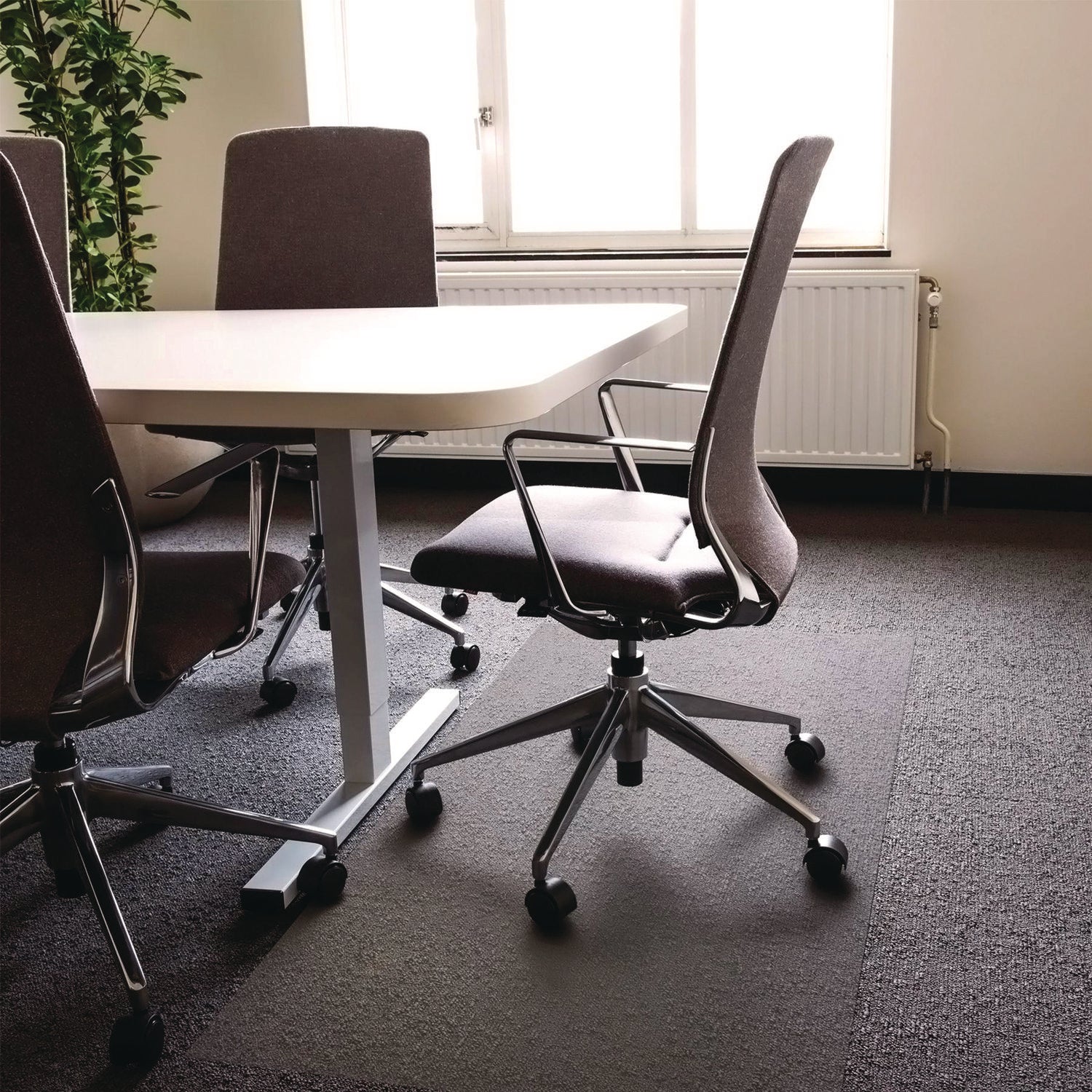 Floortex® Cleartex Ultimat XXL Polycarbonate Square General Office Mat for Carpets, 60 x 60, Clear