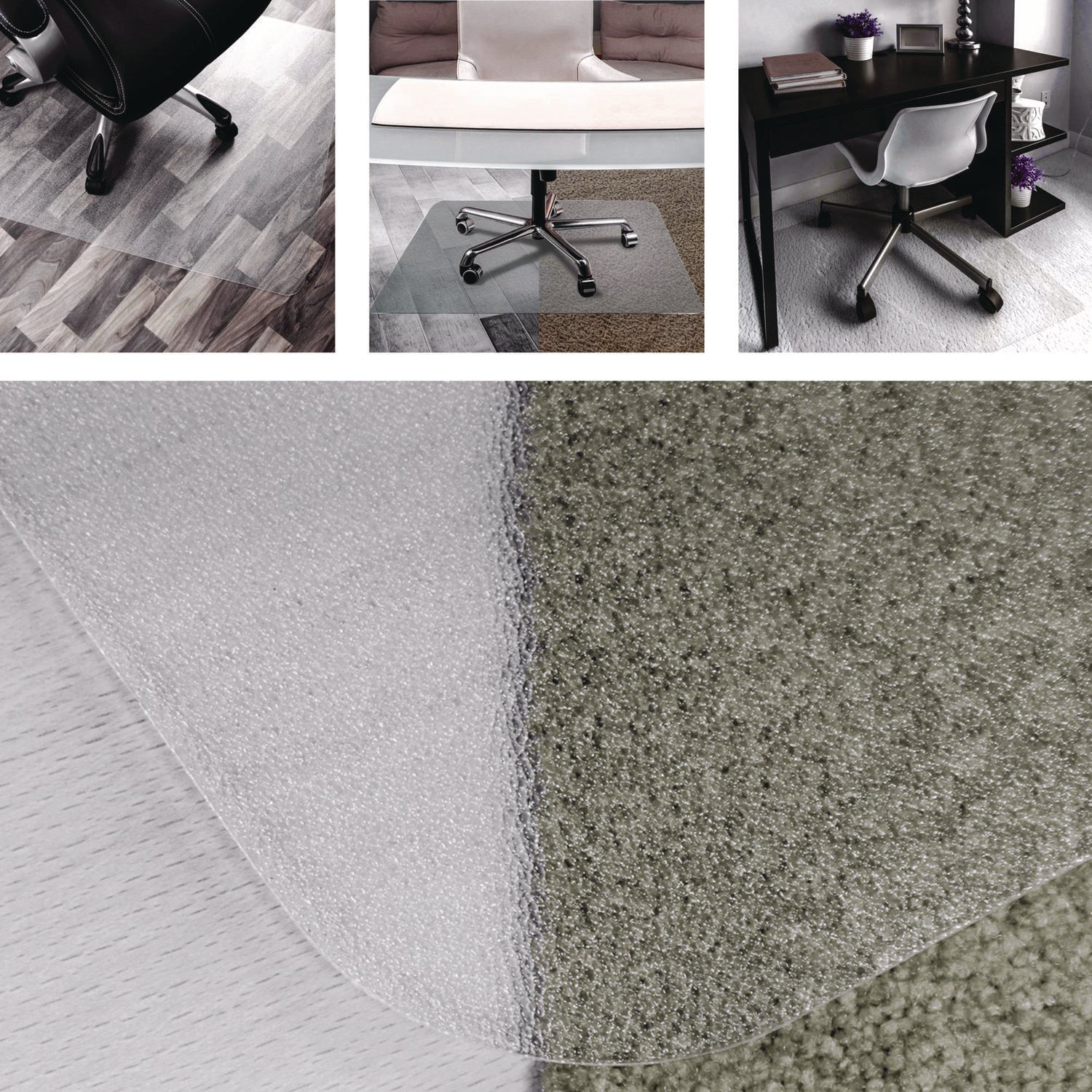 Floortex® Cleartex Unomat Anti-Slip Chair Mat for Hard Floors/Flat Pile Carpets, 60" w  x 48" l, Clear