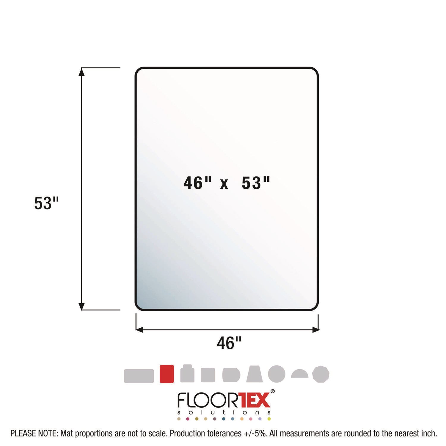 Floortex® Cleartex MegaMat Heavy-Duty Polycarbonate Mat for Hard Floor/All Carpet, 46 x 53, Clear