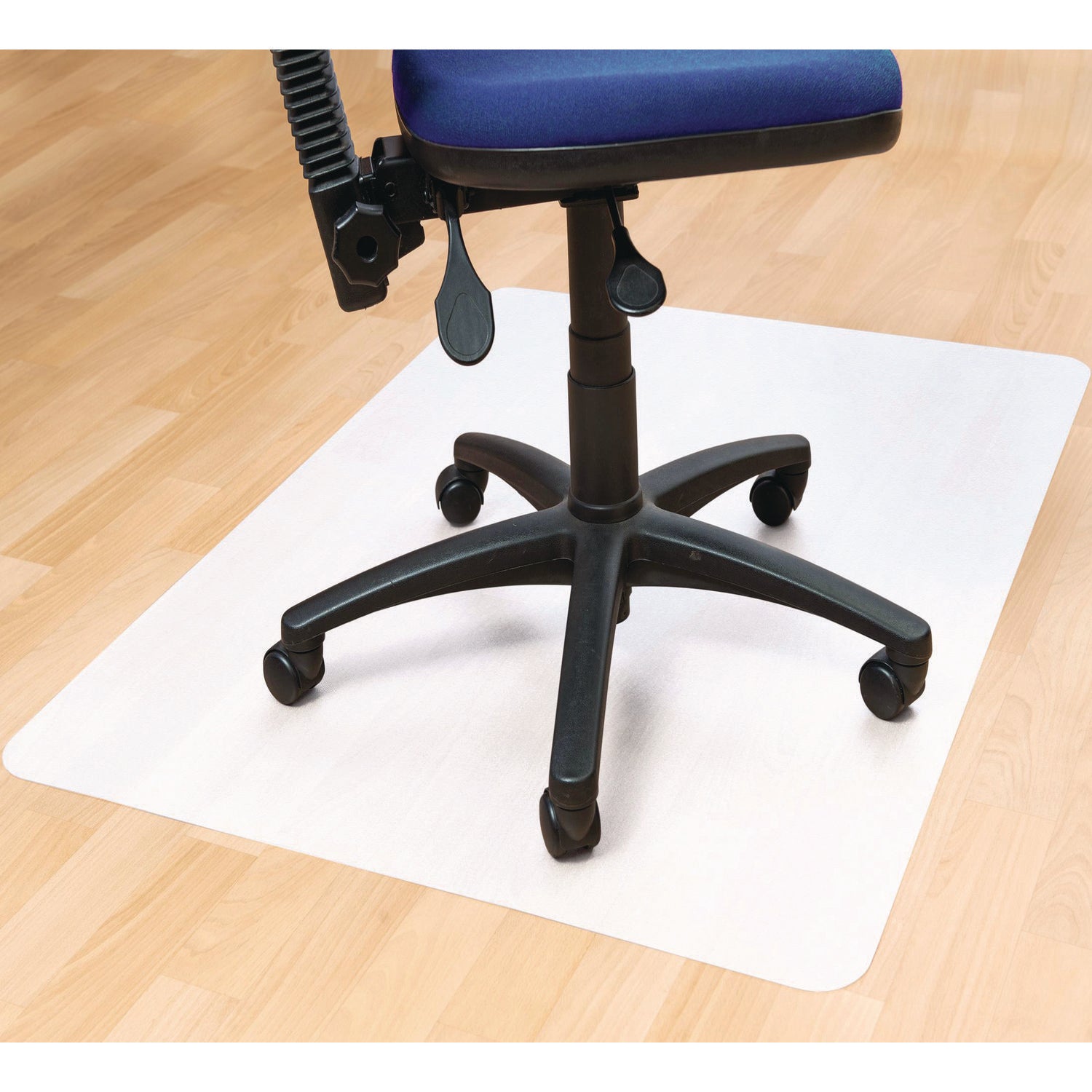 Cleartex Polypropylene Anti-Slip Foldable Chair Mat for Hard Floors, 45" w x 53" l, Translucent