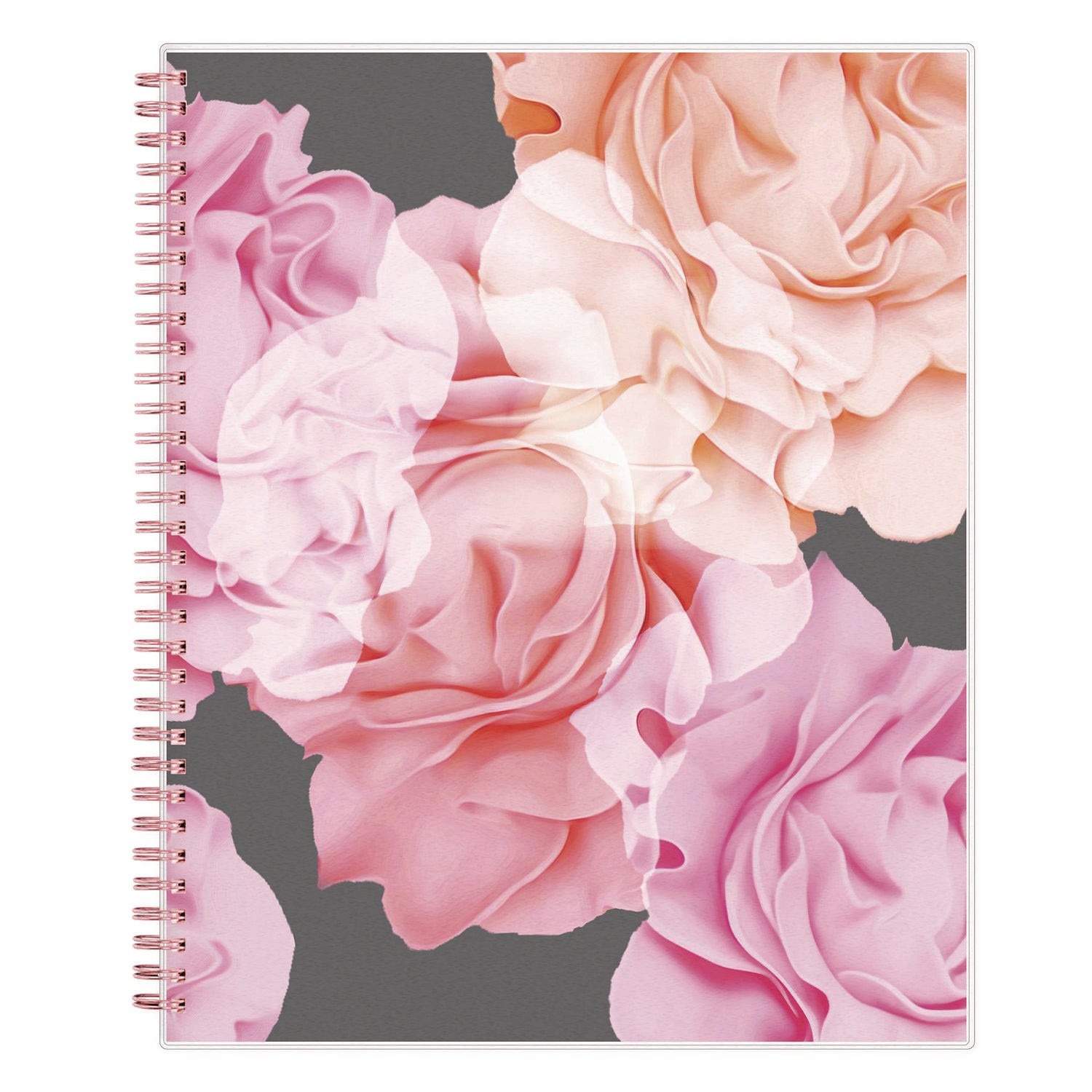 Blue Sky® Joselyn Weekly/Monthly Planner, Floral Artwork, 11 x 8.5, Pink/Peach/Black Cover, 12-Month (Jan to Dec): 2025