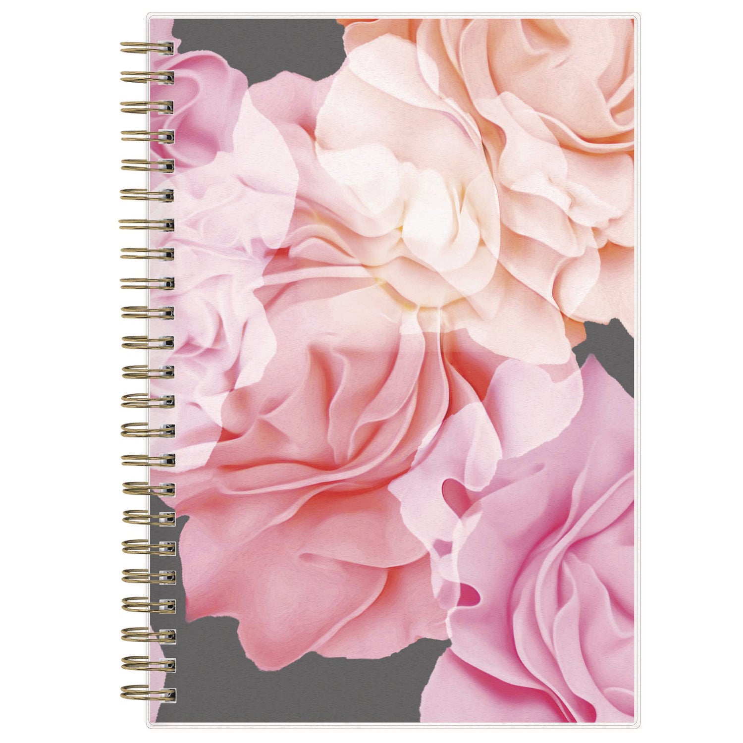 Blue Sky® Joselyn Weekly/Monthly Planner, Floral Artwork, 8 x 5, Pink/Peach/Black Cover, 12-Month (Jan to Dec): 2025