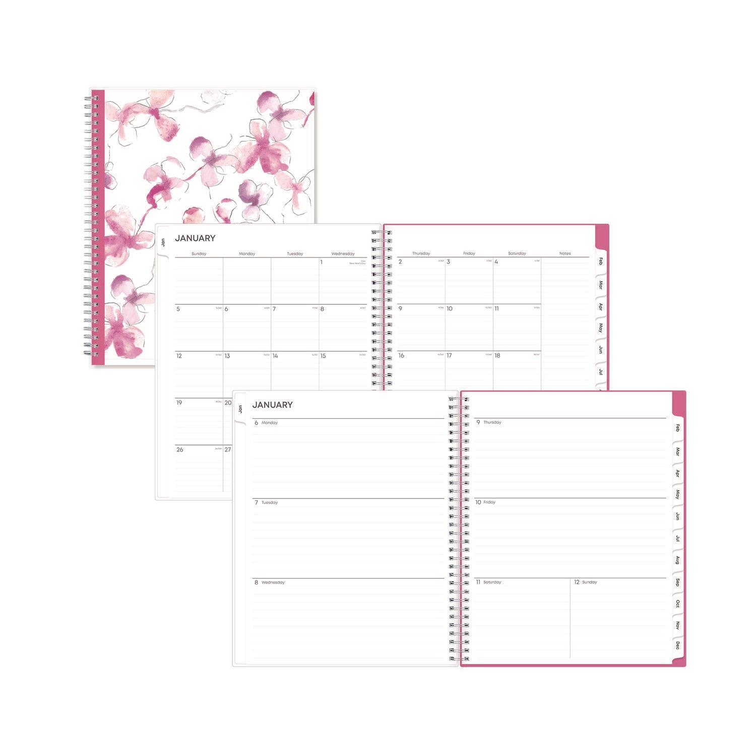 Breast Cancer Awareness Create-Your-Own Cover Weekly/Monthly Planner, Orchids Artwork, 11 x 8.5, 12-Month (Jan to Dec): 2025