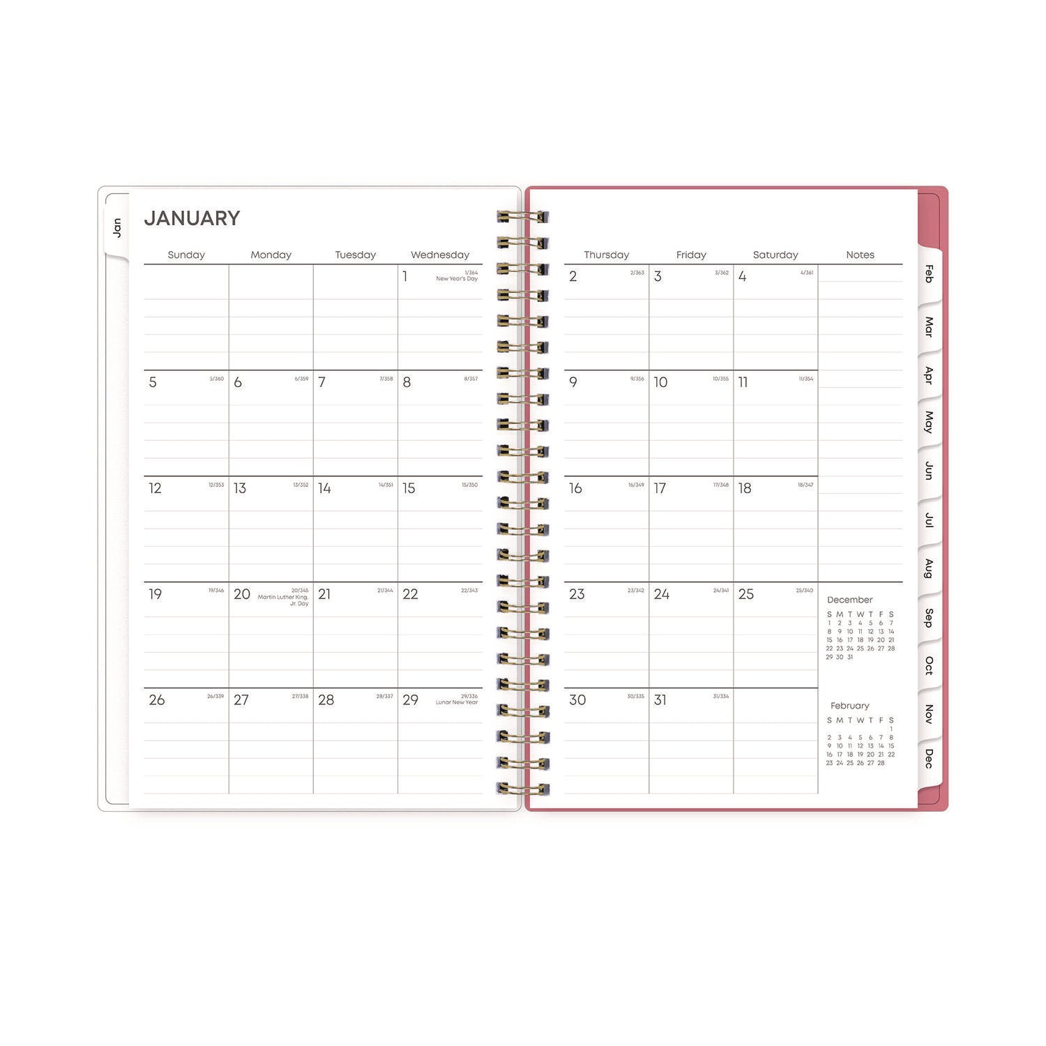 Blue Sky® Fly By Frosted Weekly/Monthly Planner, Butterflies Artwork, 8 x 5, Blush/Pink Cover, 12-Month (Jan to Dec): 2025