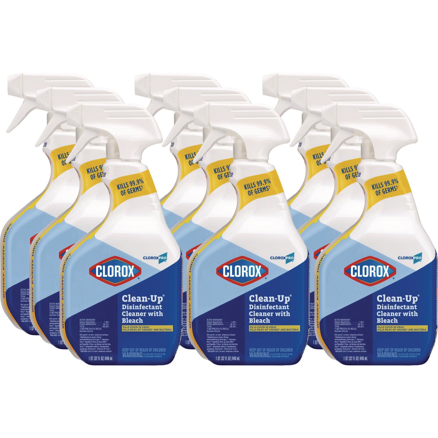 Clorox Pro Clorox Clean-up, 32 oz Smart Tube Spray, 9/Carton