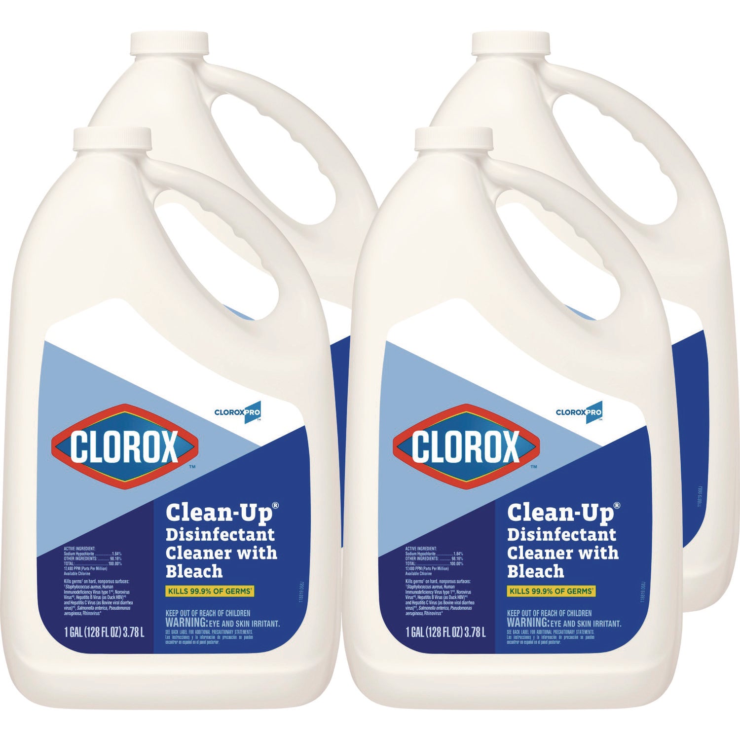 Clorox Pro Clorox Clean-up, Fresh Scent, 128 oz Refill Bottle, 4/Carton