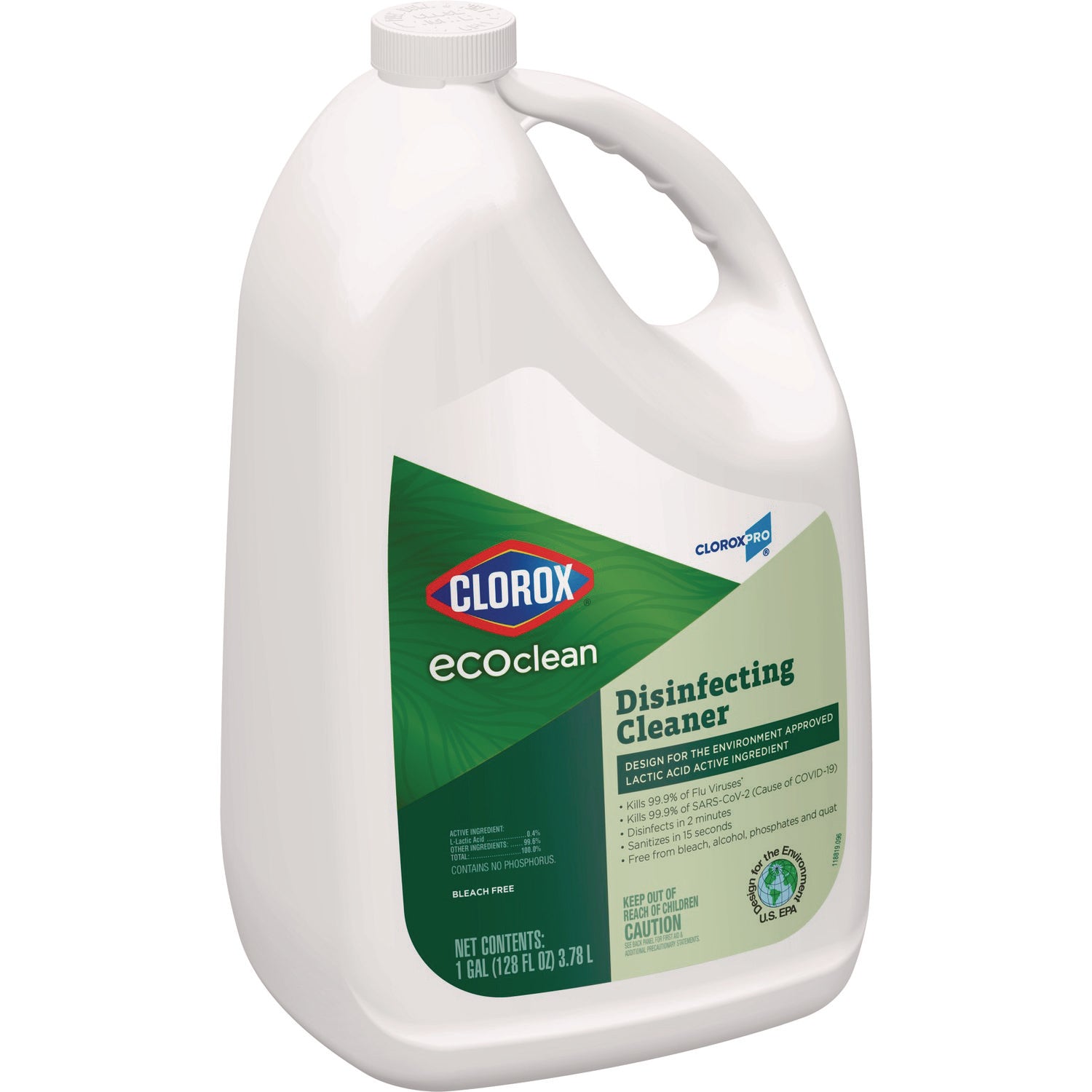 Clorox® Clorox Pro EcoClean Disinfecting Cleaner, Unscented, 128 oz Refill Bottle, 4/Carton