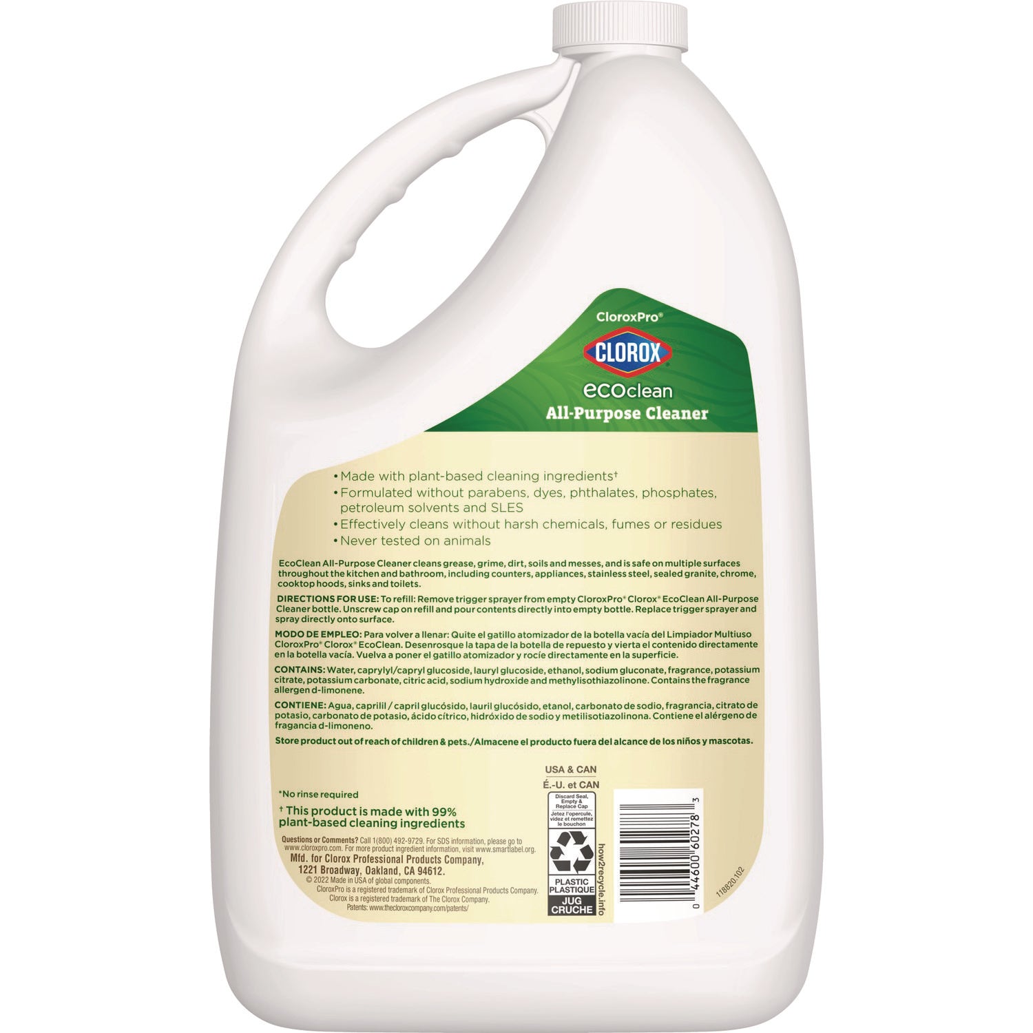 Clorox® Clorox Pro EcoClean All-Purpose Cleaner, Unscented, 128 oz Bottle, 4/Carton