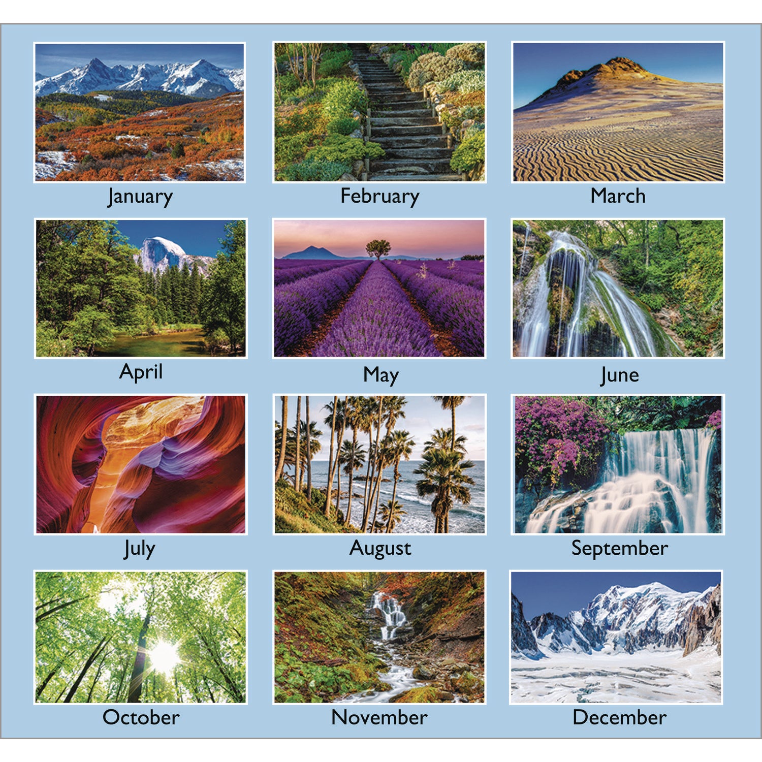 AT-A-GLANCE® Scenic Monthly Wall Calendar, Landscape Photography, 15.5 x 22.75, White/Multicolor Sheets, 12-Month (Jan-Dec): 2025