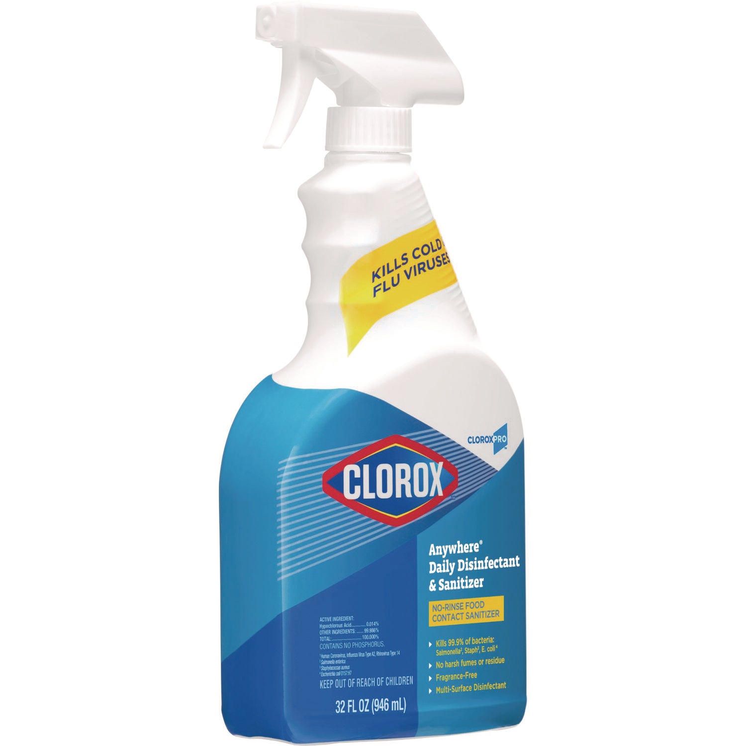 Clorox® Anywhere Hard Surface Sanitizing Spray, 32 oz Spray Bottle, 12/Carton