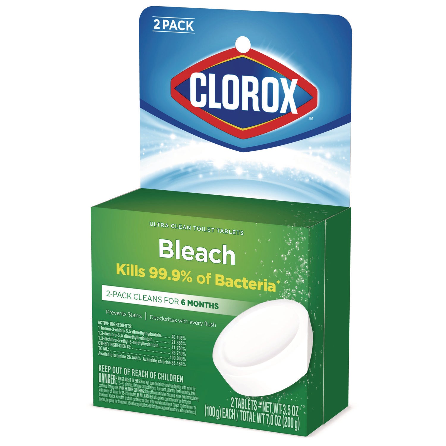 Clorox® Automatic Toilet Bowl Cleaner, 3.5 oz Tablet, 2/Pack