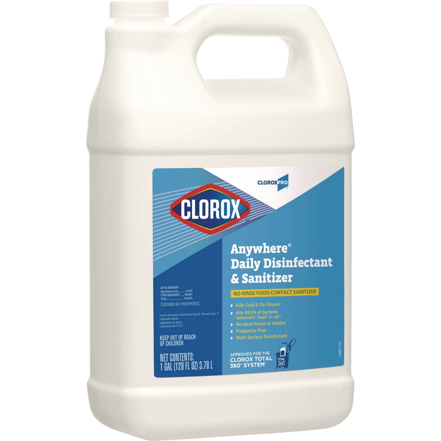 Clorox® Anywhere Hard Surface Sanitizing Cleaner, 128 oz Bottle, 4/Carton