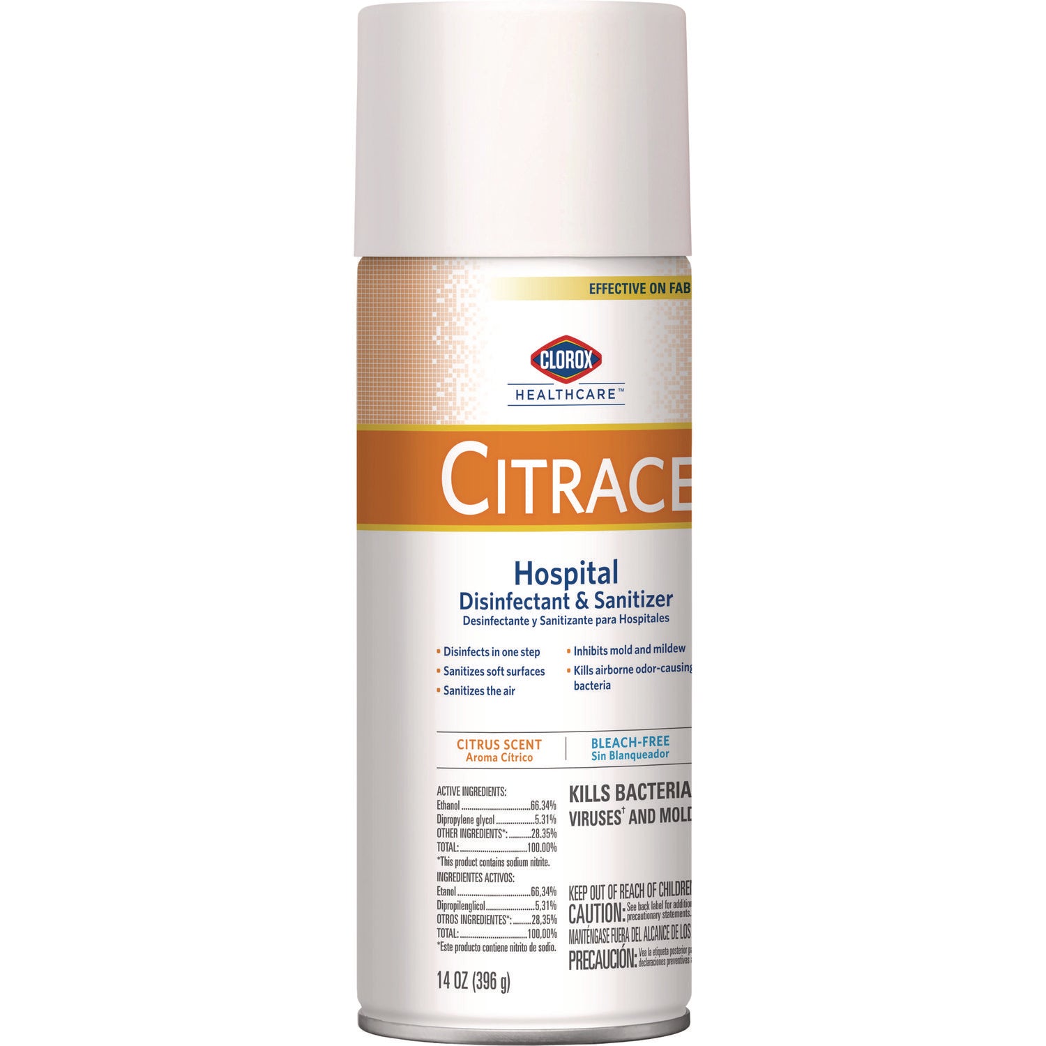 Clorox Healthcare® Citrace Hospital Disinfectant and Deodorizer, Citrus, 14 oz Aerosol Spray, 12/Carton