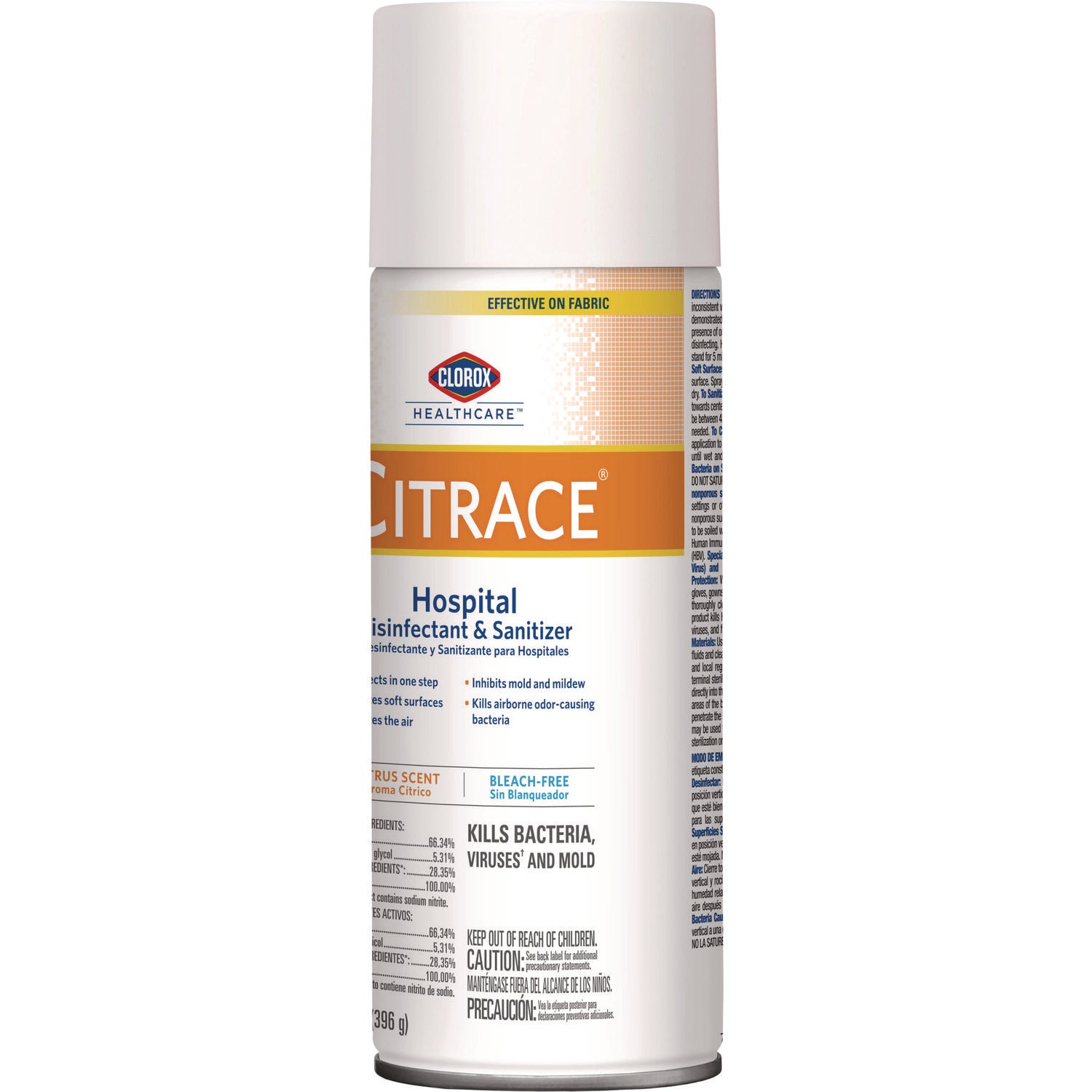 Clorox Healthcare® Citrace Hospital Disinfectant and Deodorizer, Citrus, 14 oz Aerosol Spray, 12/Carton